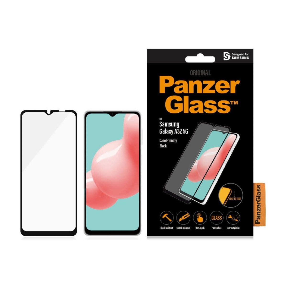 PanzerGlass Samsung Galaxy A32 5G skærmbeskytter, sort billede 2