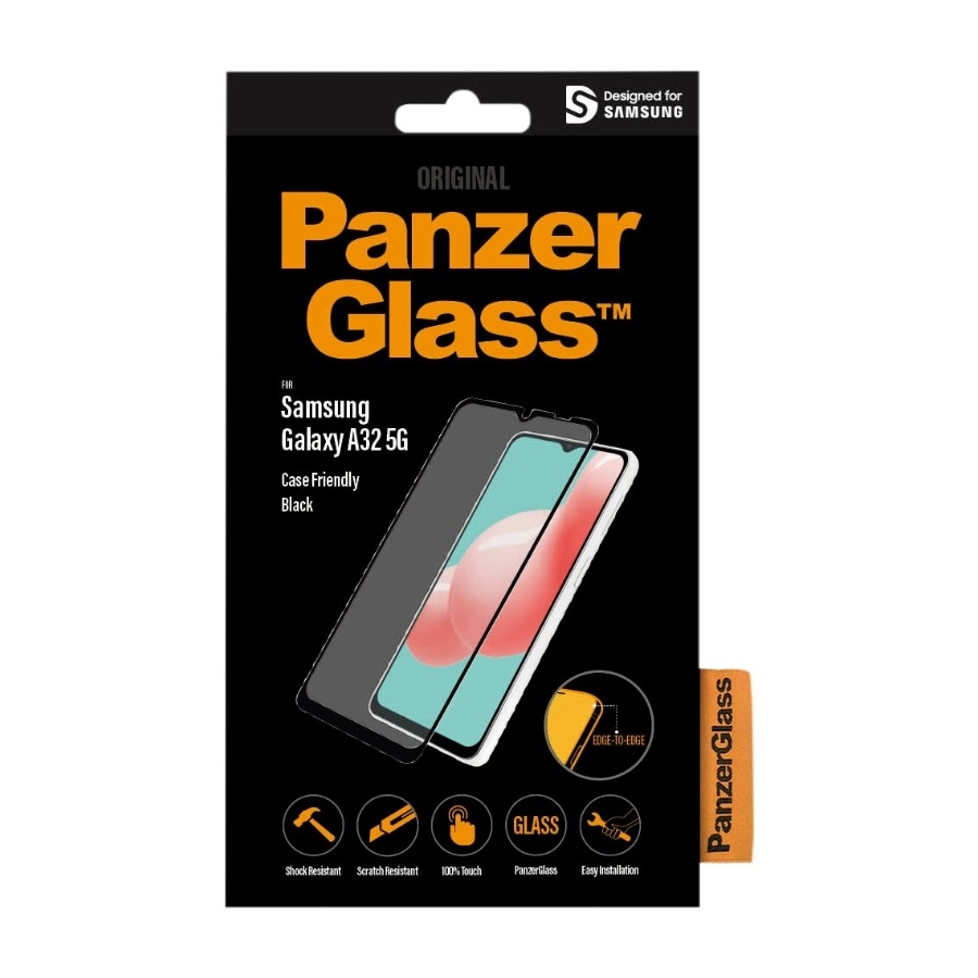 PanzerGlass Samsung Galaxy A32 5G skærmbeskytter, sort billede 1