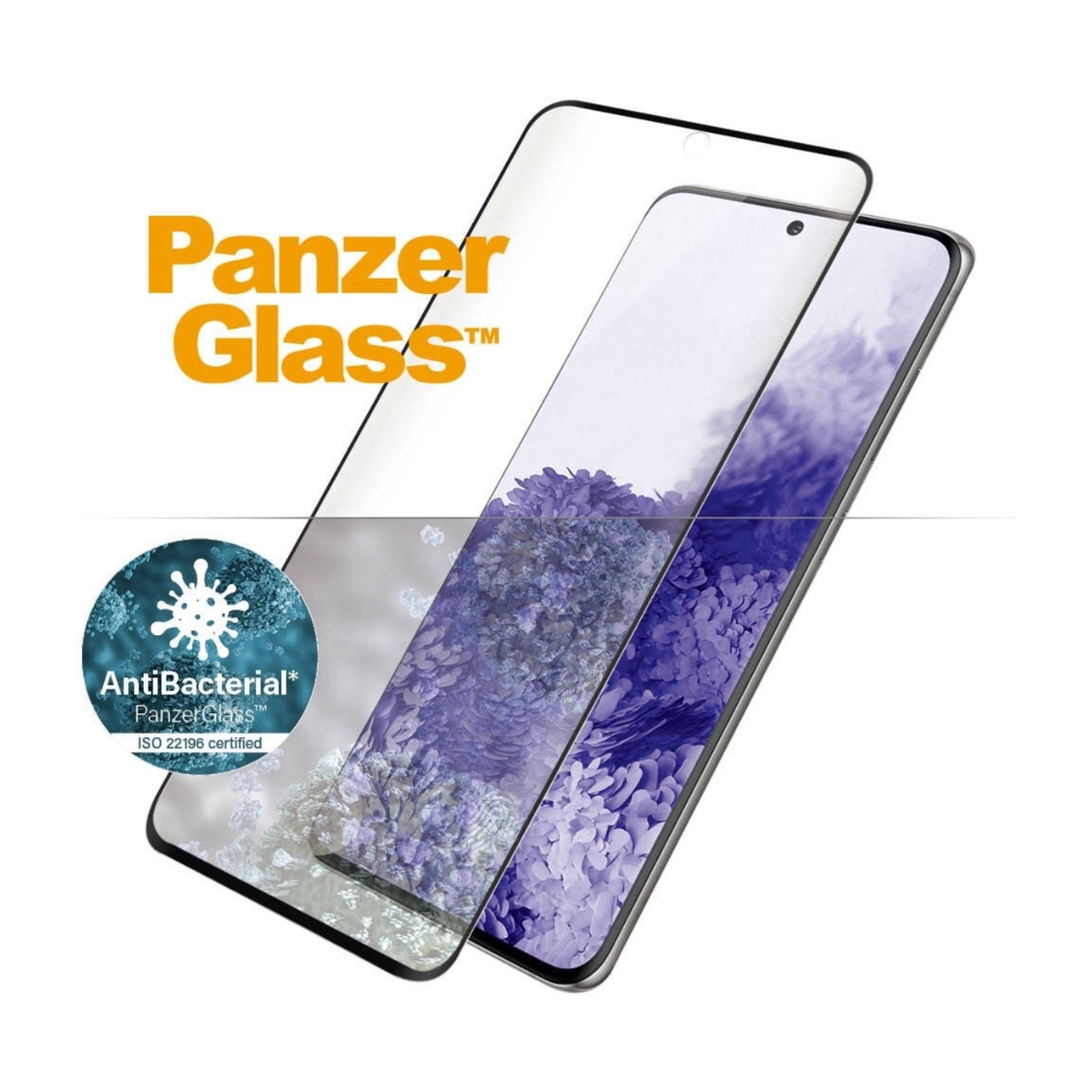 PANZERGLASS SAMSUNG GALAXY S21 ULTRA ANTIBAKTERIEL SKÆRMBESKYTTER, SORT billede 3