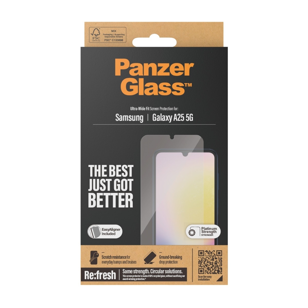PanzerGlass Samsung Galaxy A25 5G skærmbeskytter Ultra-Wide Fit med applikator billede 2