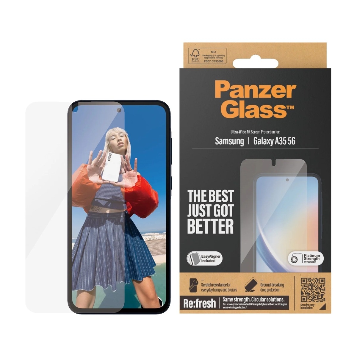 PanzerGlass Samsung Galaxy A35 skærmbeskytter Ultra-Wide Fit billede 2