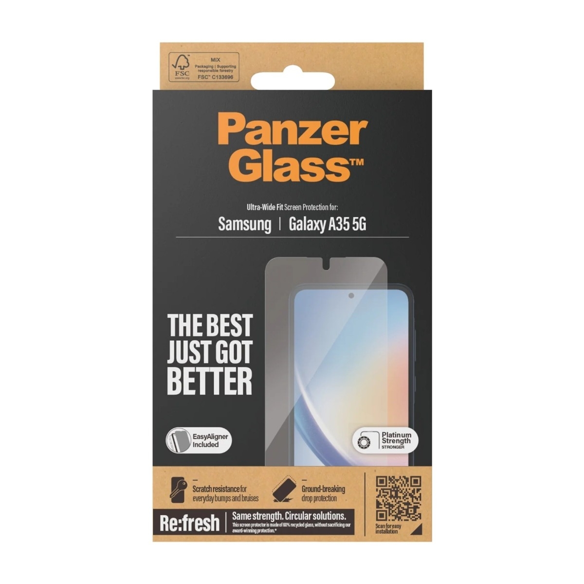 PanzerGlass Samsung Galaxy A35 skærmbeskytter Ultra-Wide Fit billede 3