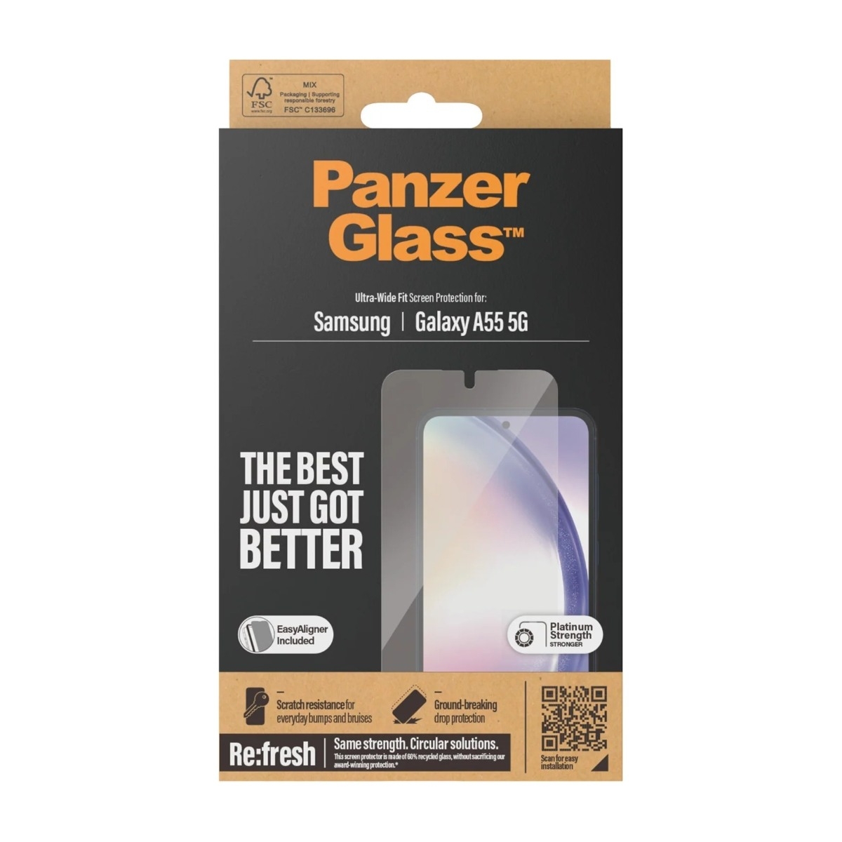 PanzerGlass Samsung Galaxy A55 skærmbeskytter Ultra-Wide Fit billede 3