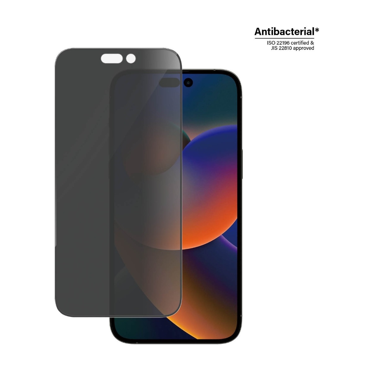 PanzerGlass iPhone 14 Pro Max Antibakteriel Privacy skærmbeskytter billede 3
