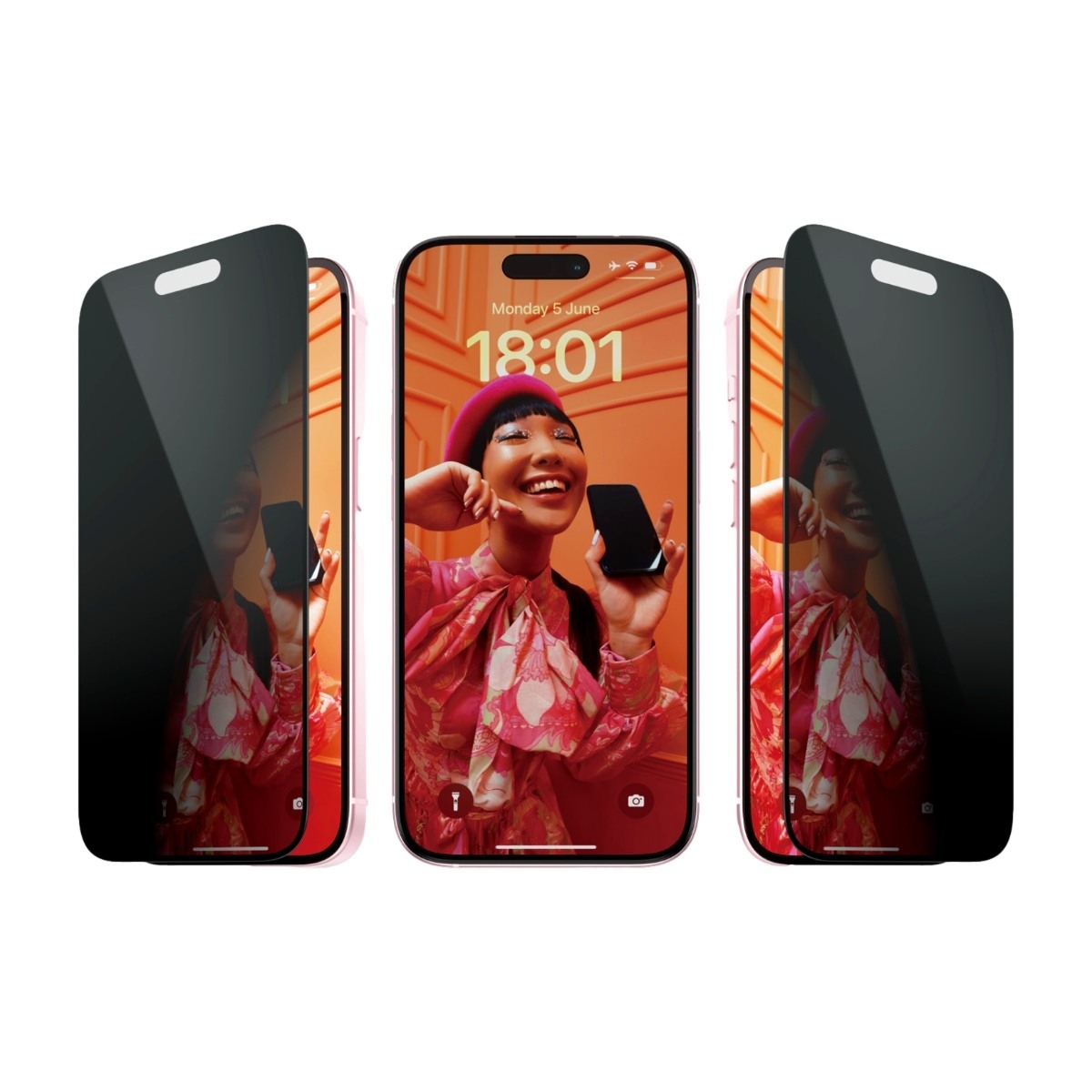 PanzerGlass iPhone 15 skærmbeskytter Ultra-Wide Fit Privacy med applikator billede 1