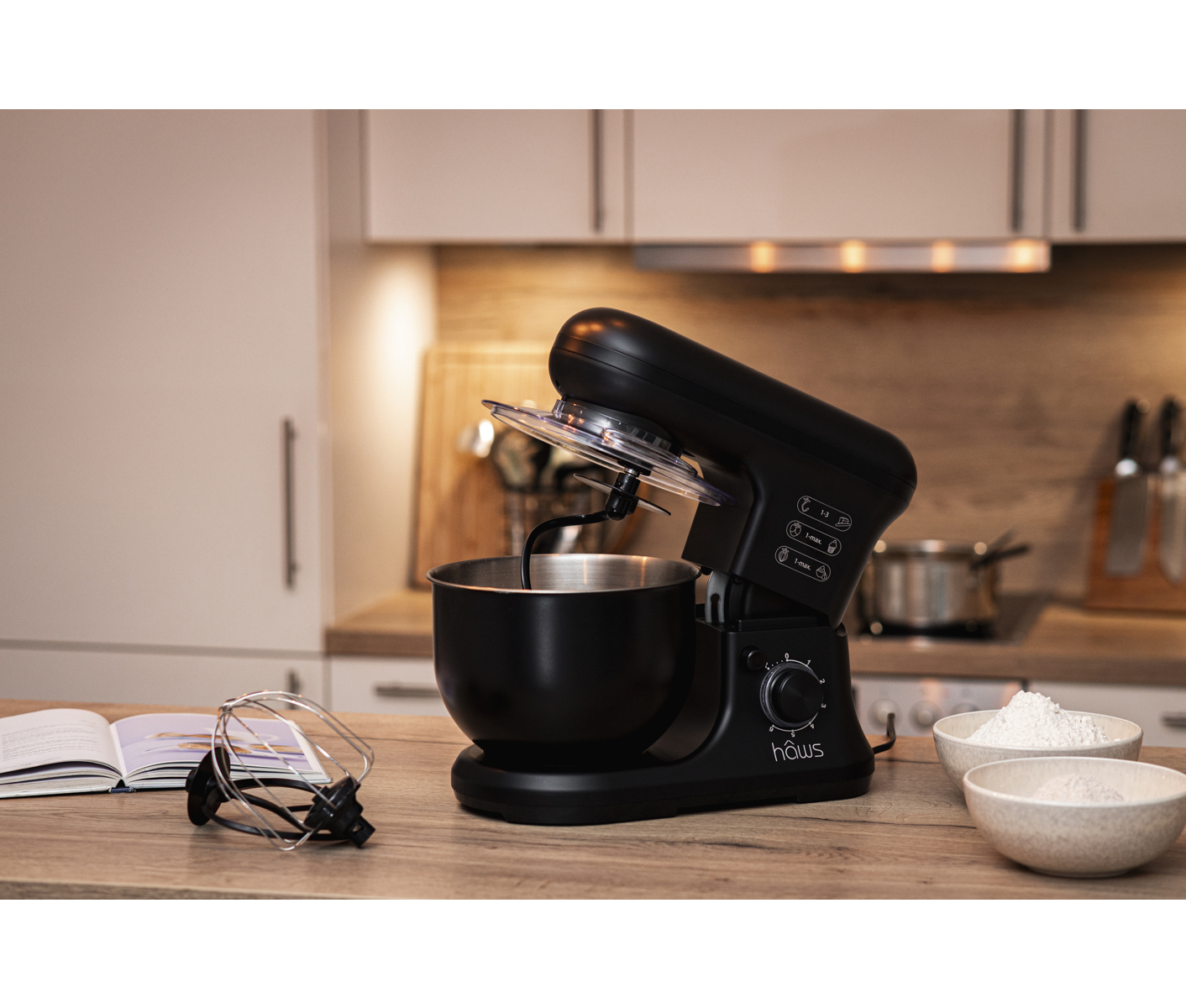 Hâws Kitchen Machine Matte Bla Ck 1500w Røremaskine billede 1