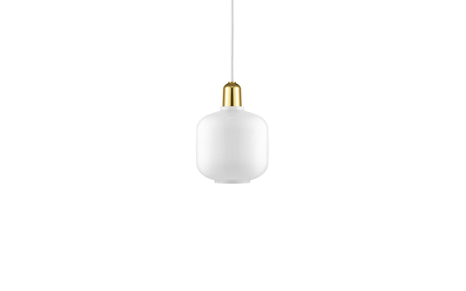 Amp Pendel Lille Hvid / Messing billede 1