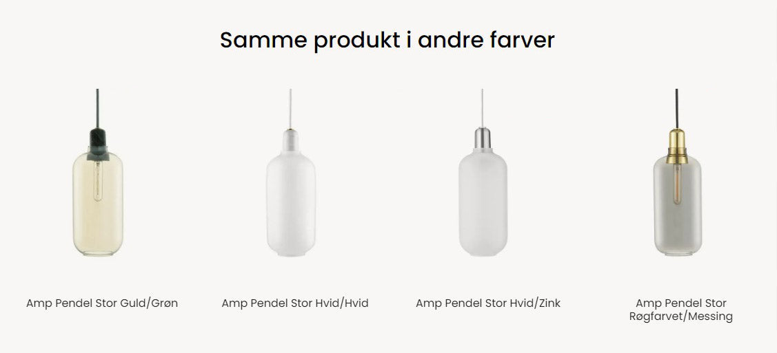 Amp Pendel Stor Hvid / Messing billede 4
