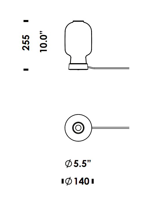 Amp Bordlampe Røgfarvet / Messing billede 2