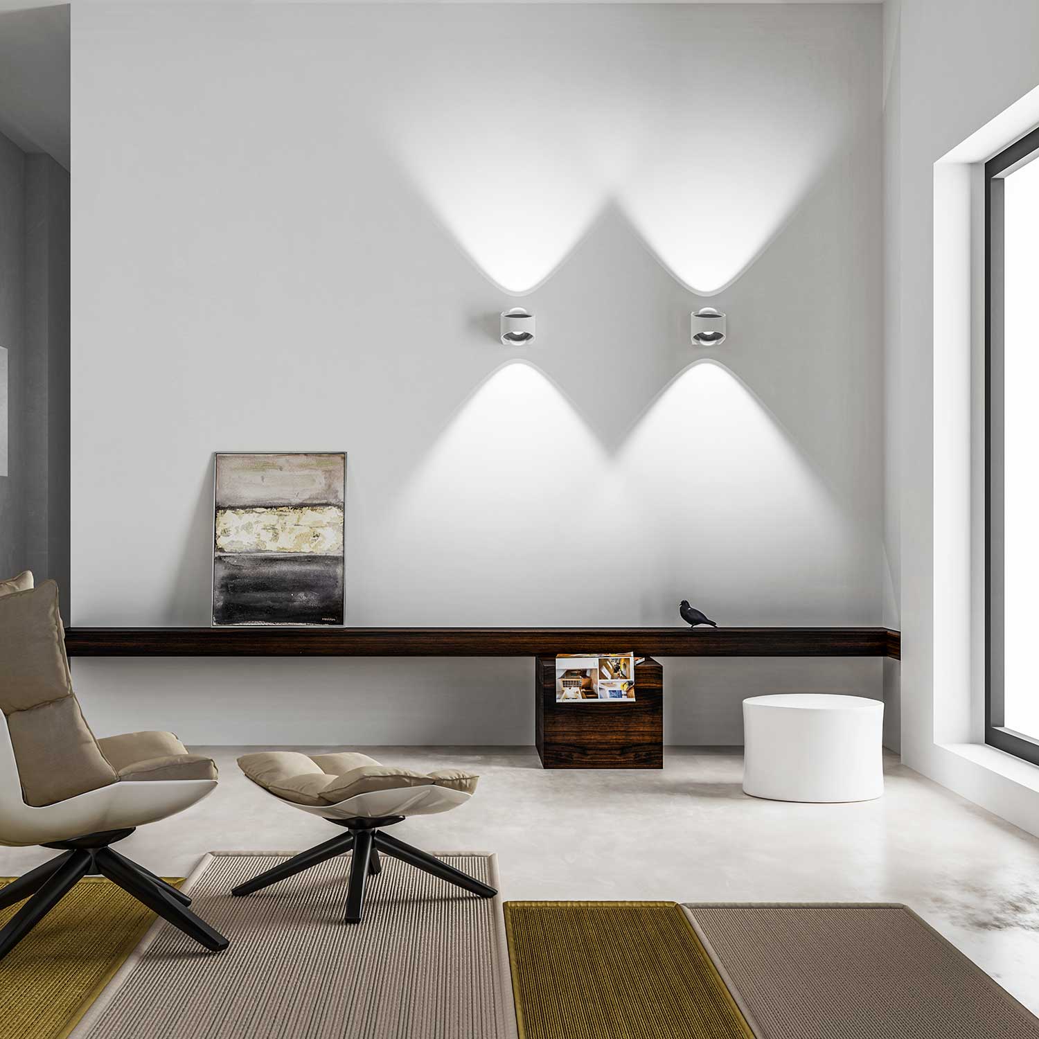 LOOM Design SAGA WHITE IP65, 12,5W - Væglampe billede 2
