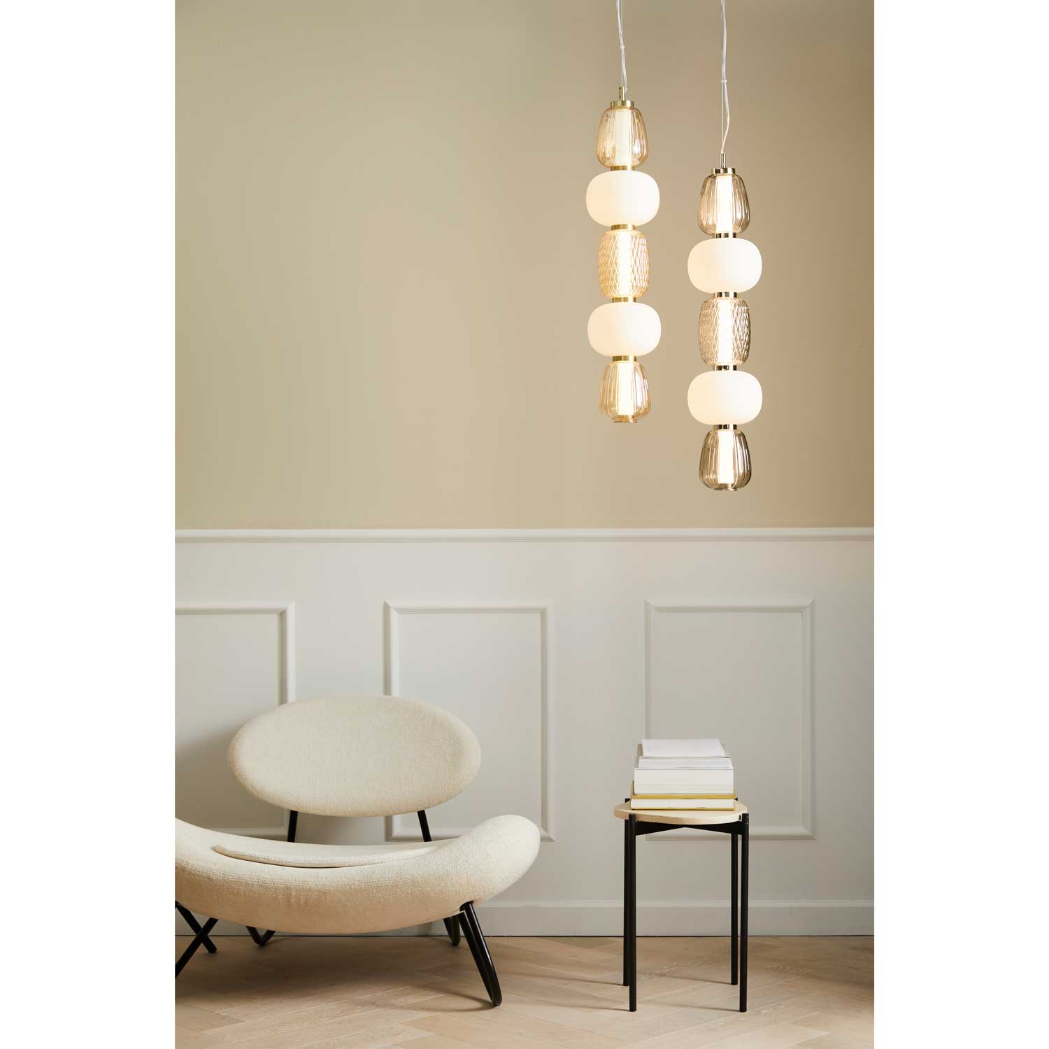 LOOM Design Pearl 5 rav/guld pendel billede 3