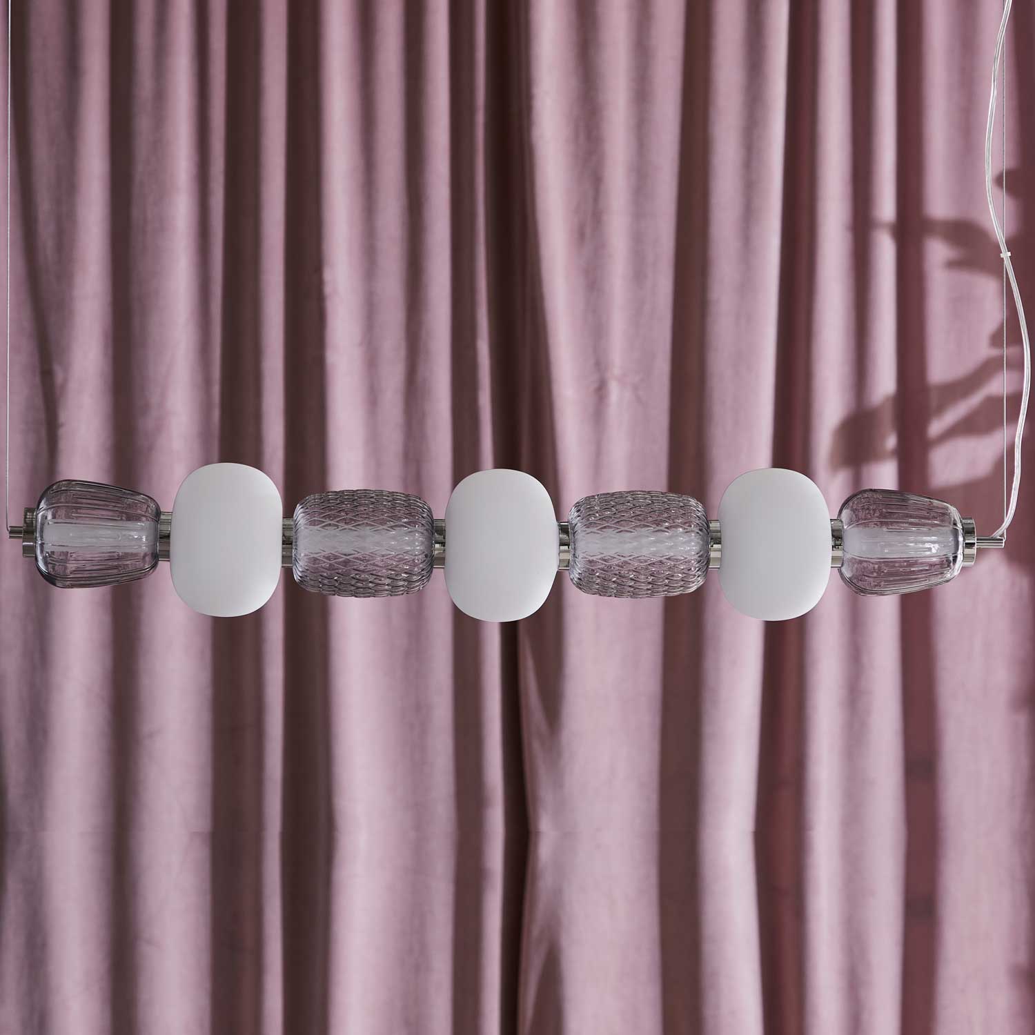 LOOM Design Pearl 7 grå/opal/krom pendel billede 3