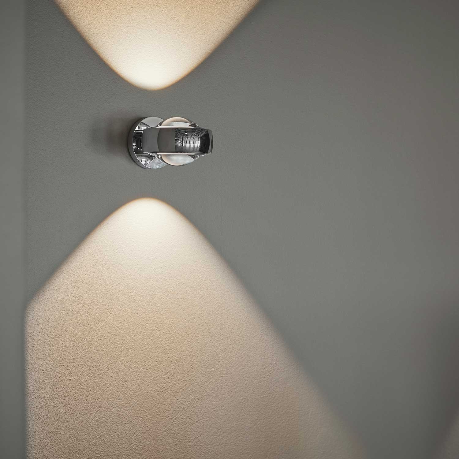 Optic krom LED væglampe billede 2