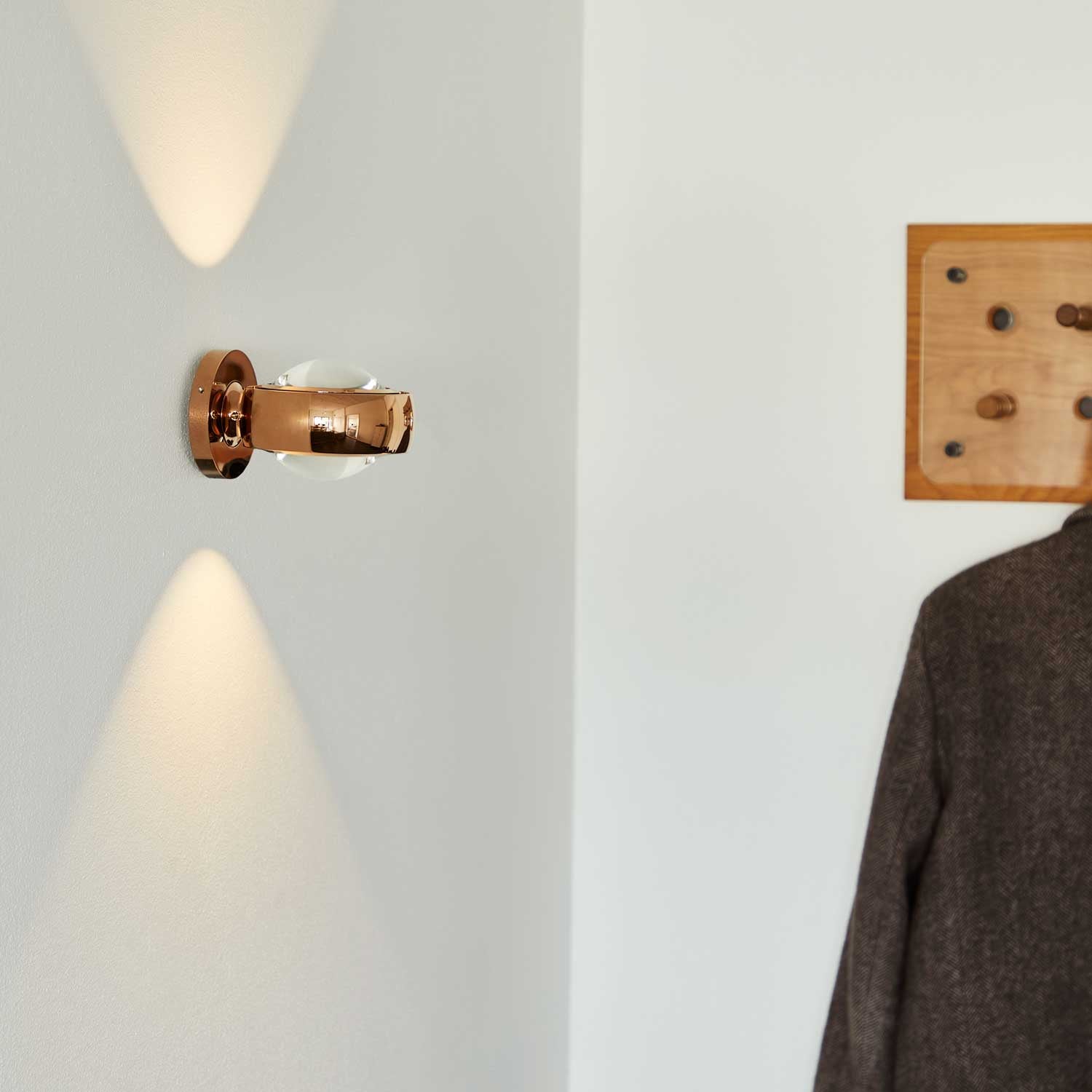 Optic blank rose gold LED væglampe billede 3