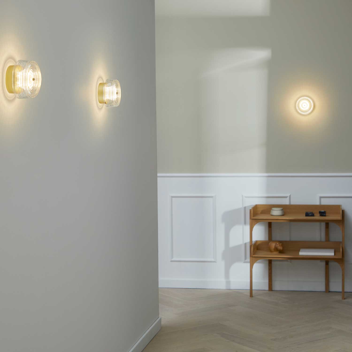 Glow matguld LED væglampe billede 3