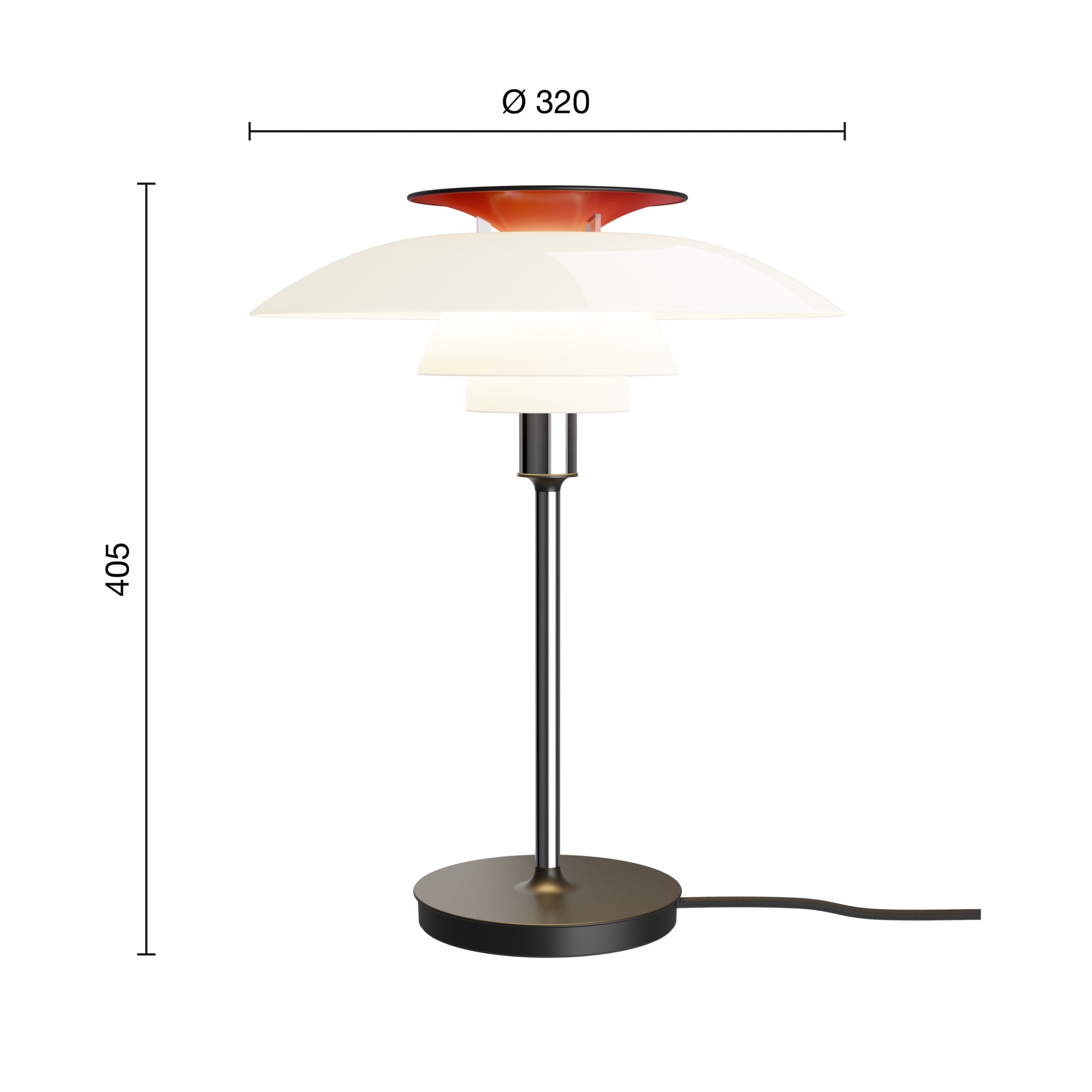 PH 80 bordlampe opal/højpoleret krom billede 2
