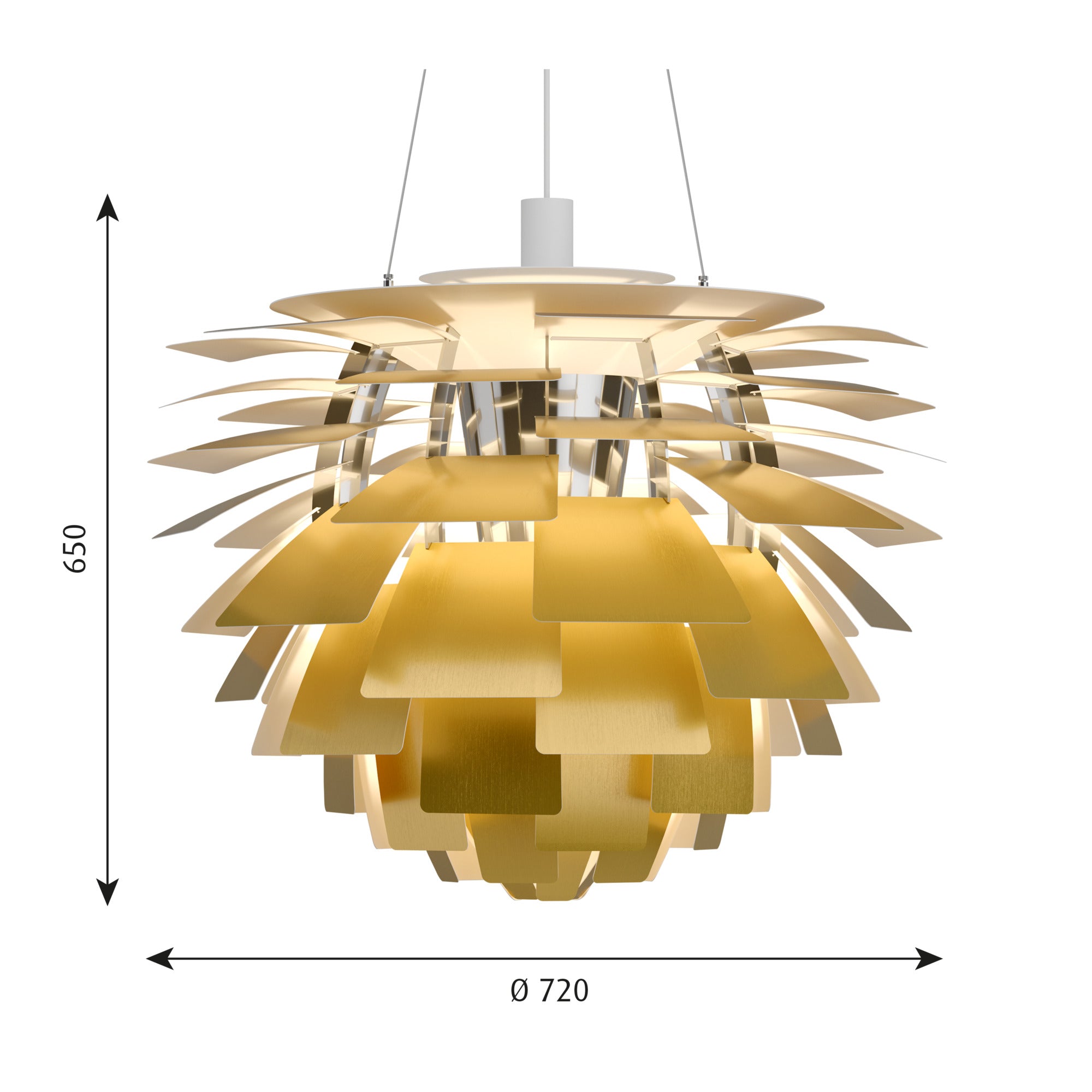PH Artichoke Ø 720 Pendel LED 2700K Messing billede 2