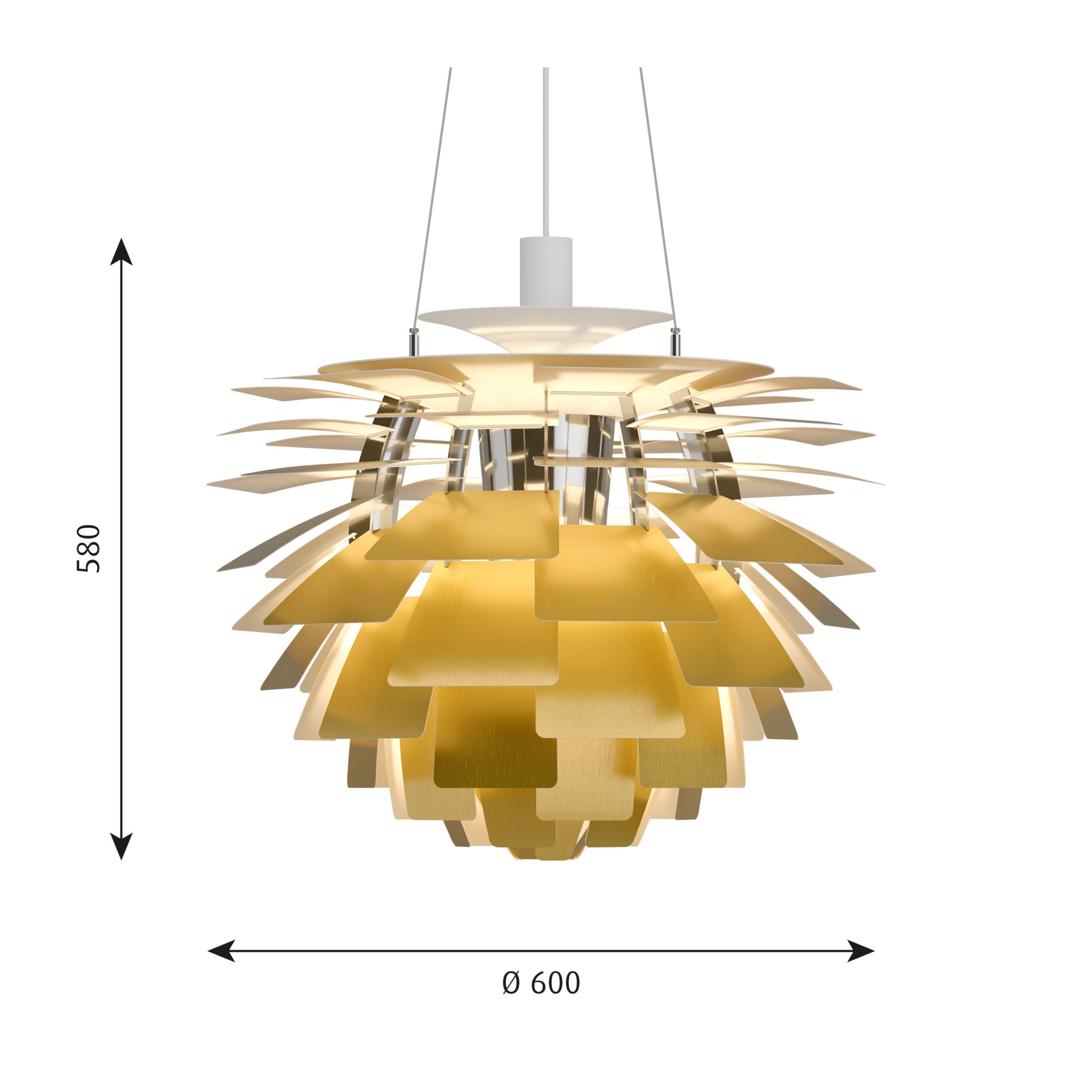 PH Artichoke Ø 600 Pendel Messing billede 2