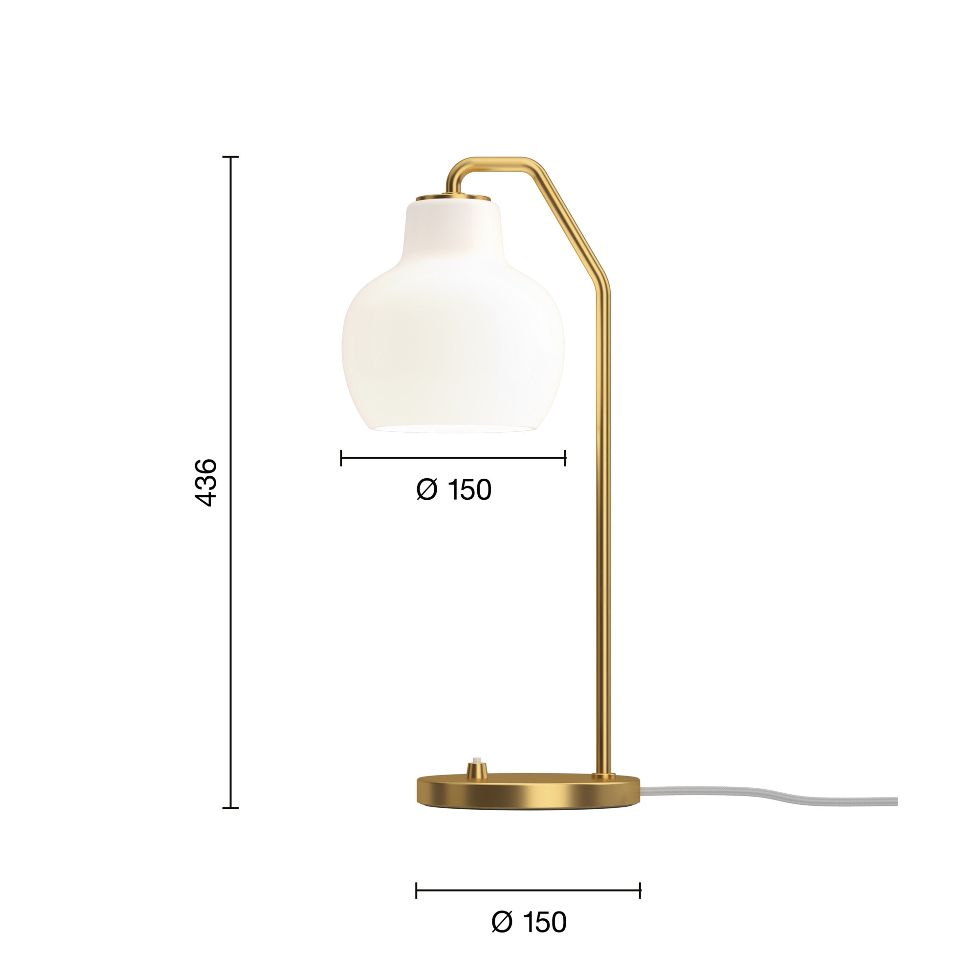 VL Ringkrone bordlampe Ø150 messing/opal billede 2