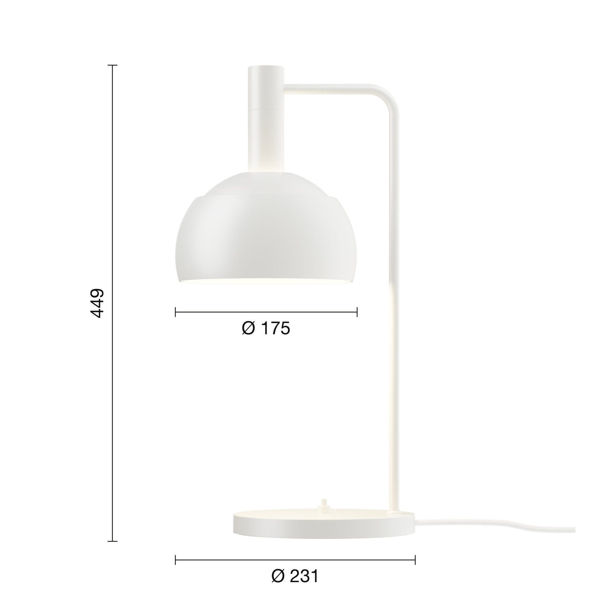 FJ Elements hvid bordlampe billede 2