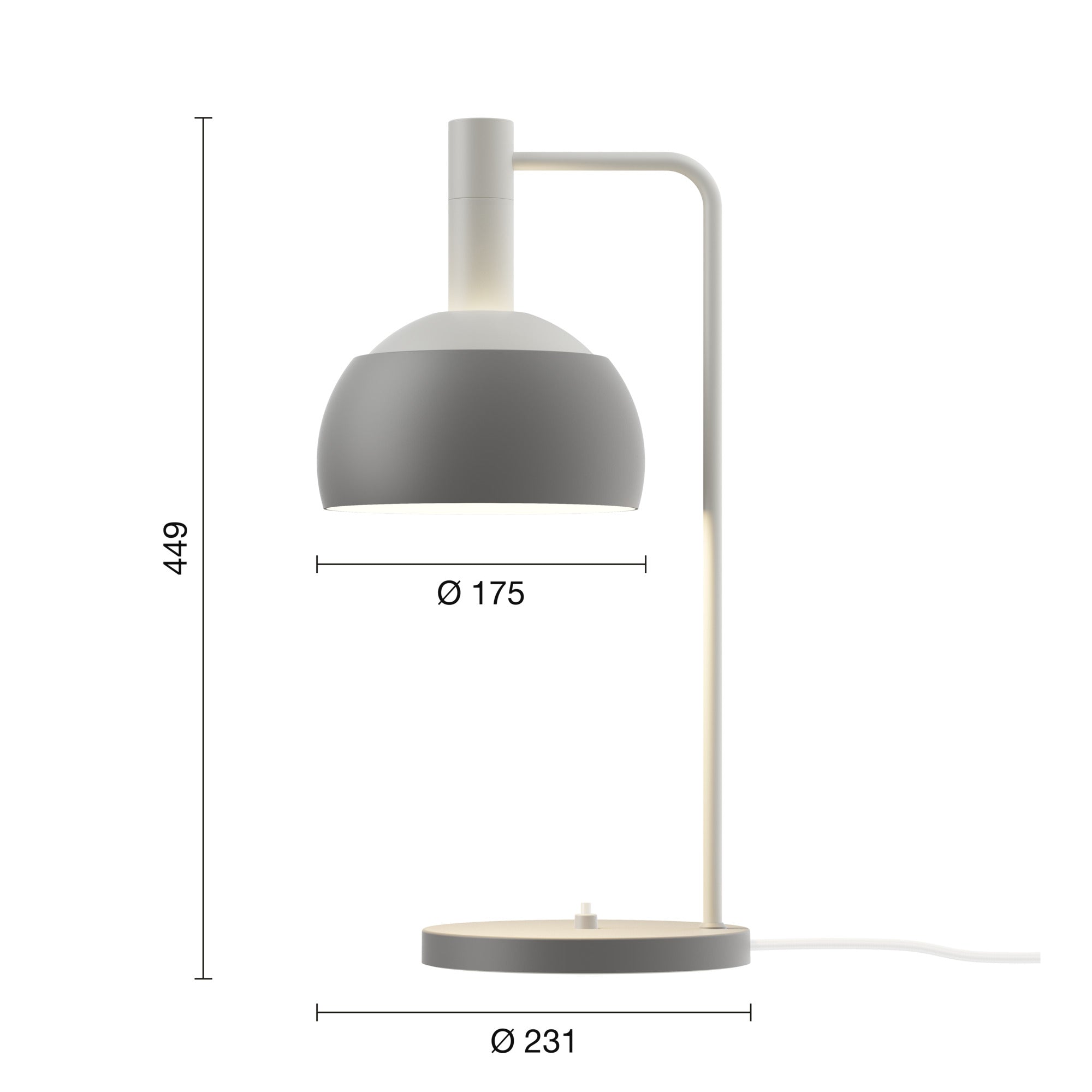 FJ Elements grå bordlampe billede 2