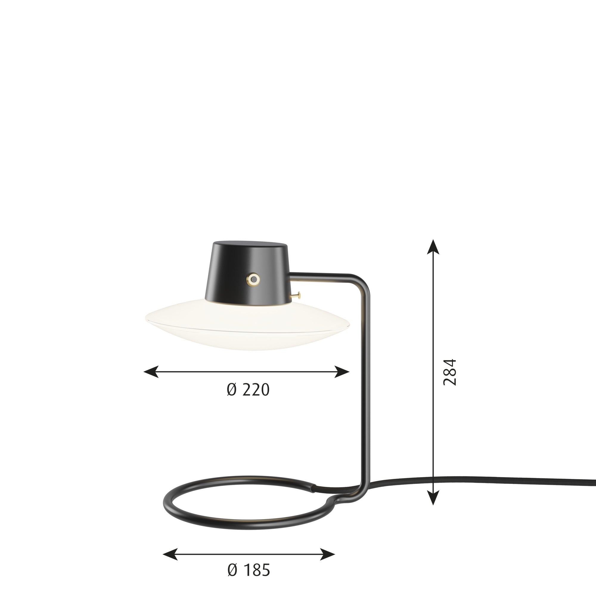 AJ Oxford Bordlampe Mini Opalglas billede 2