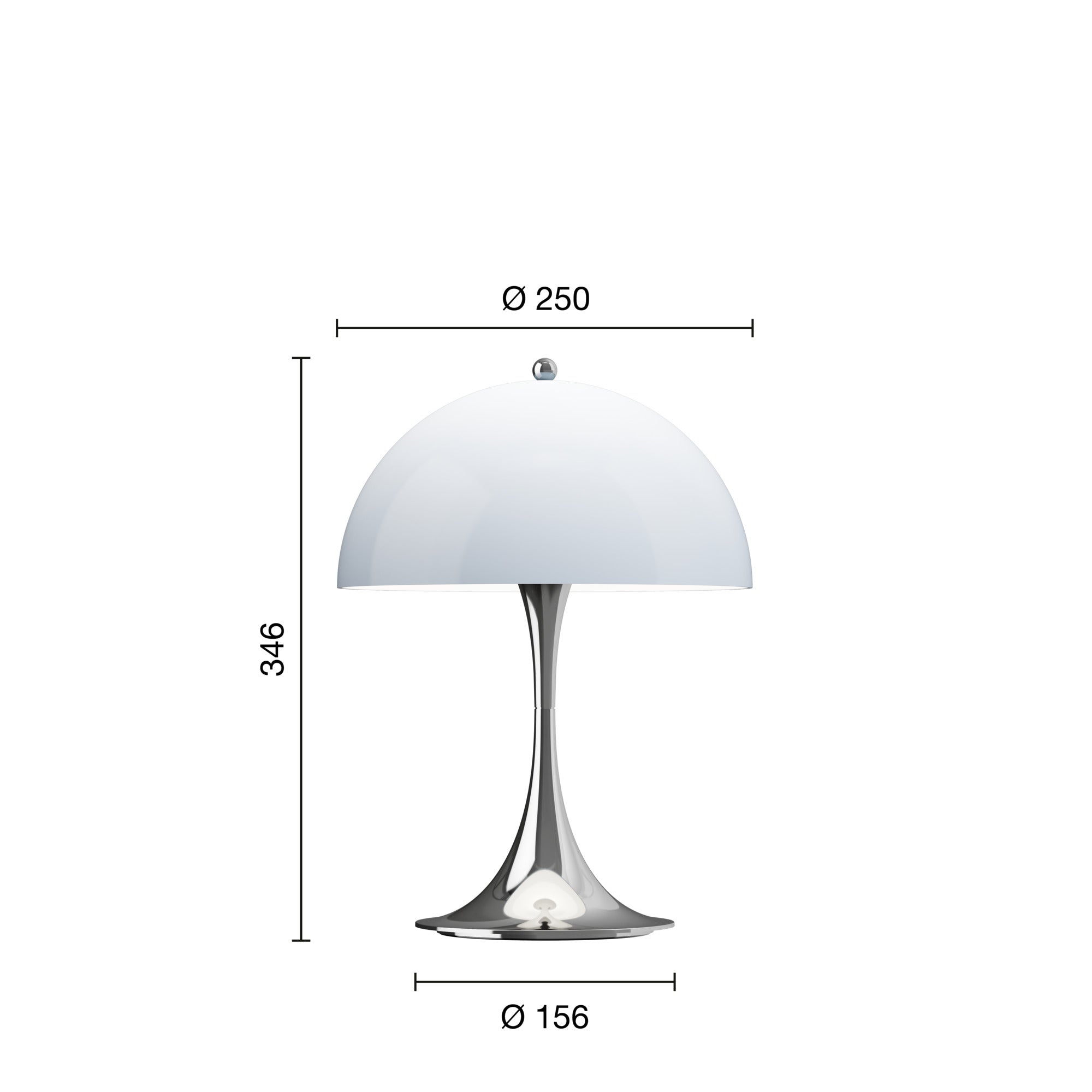 Panthella 250 blågrå/krom portable V3 bordlampe billede 2