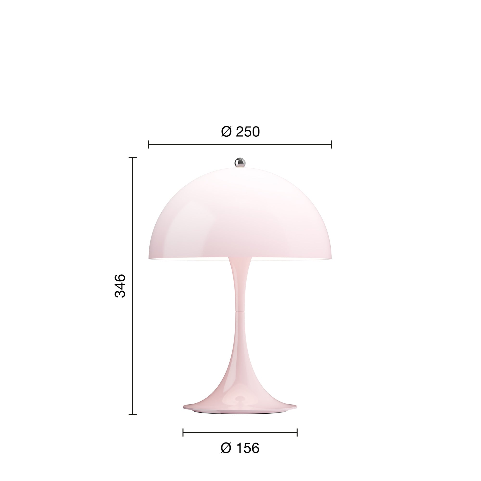 Panthella 250 opalrosa portable V3 bordlampe billede 2