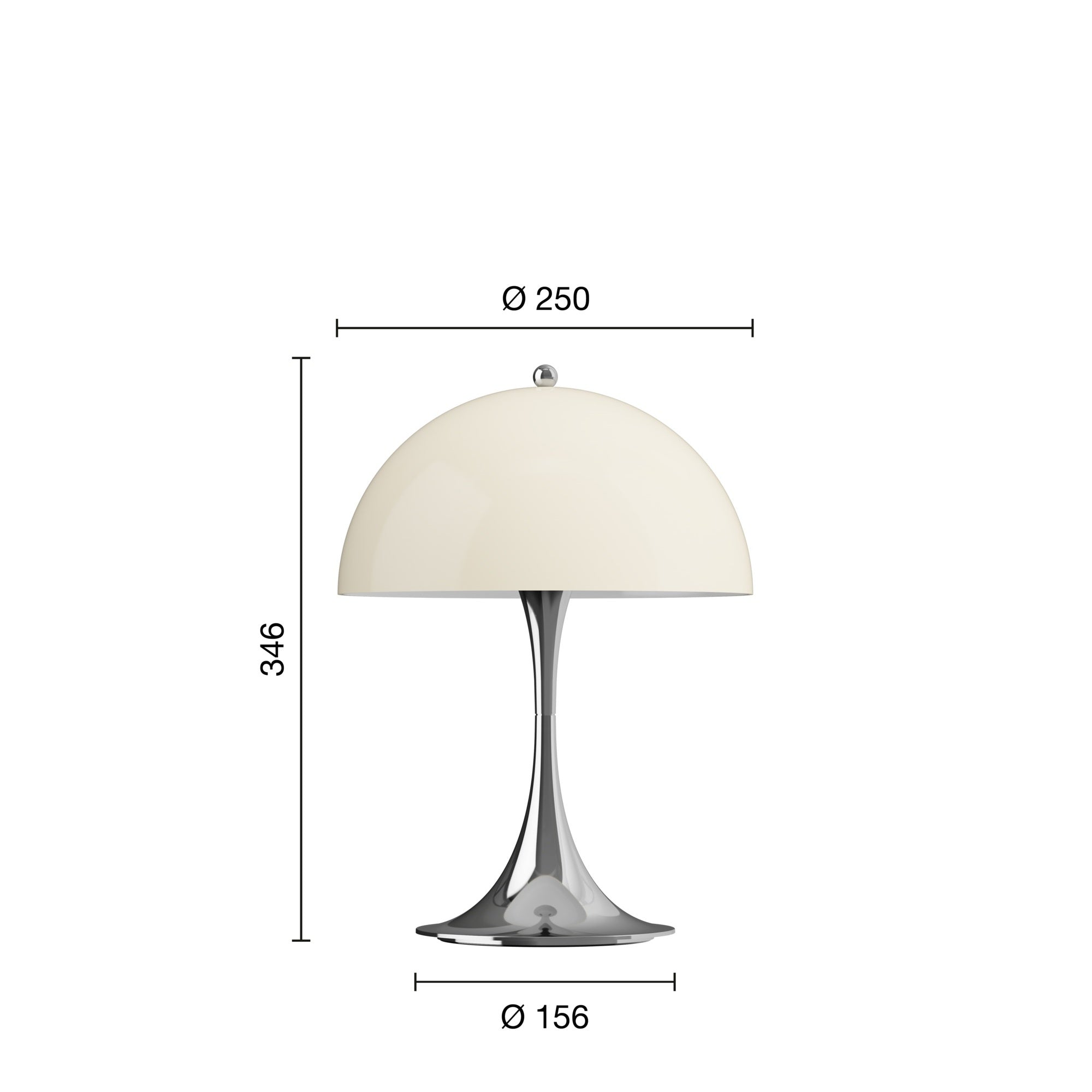 Panthella 250 beige/krom portable V3 bordlampe billede 2