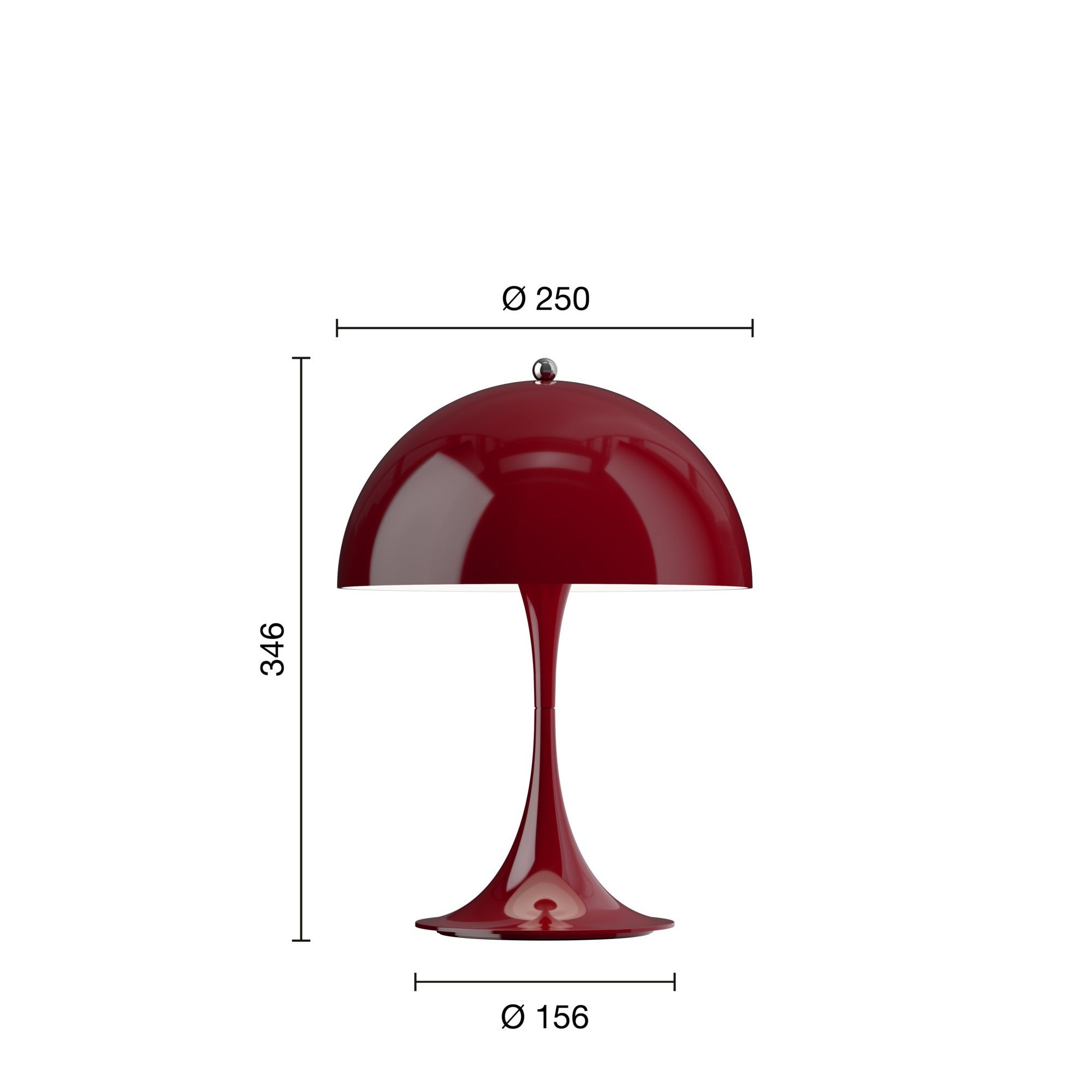 Panthella 250 mørkerød portable V3 bordlampe billede 2