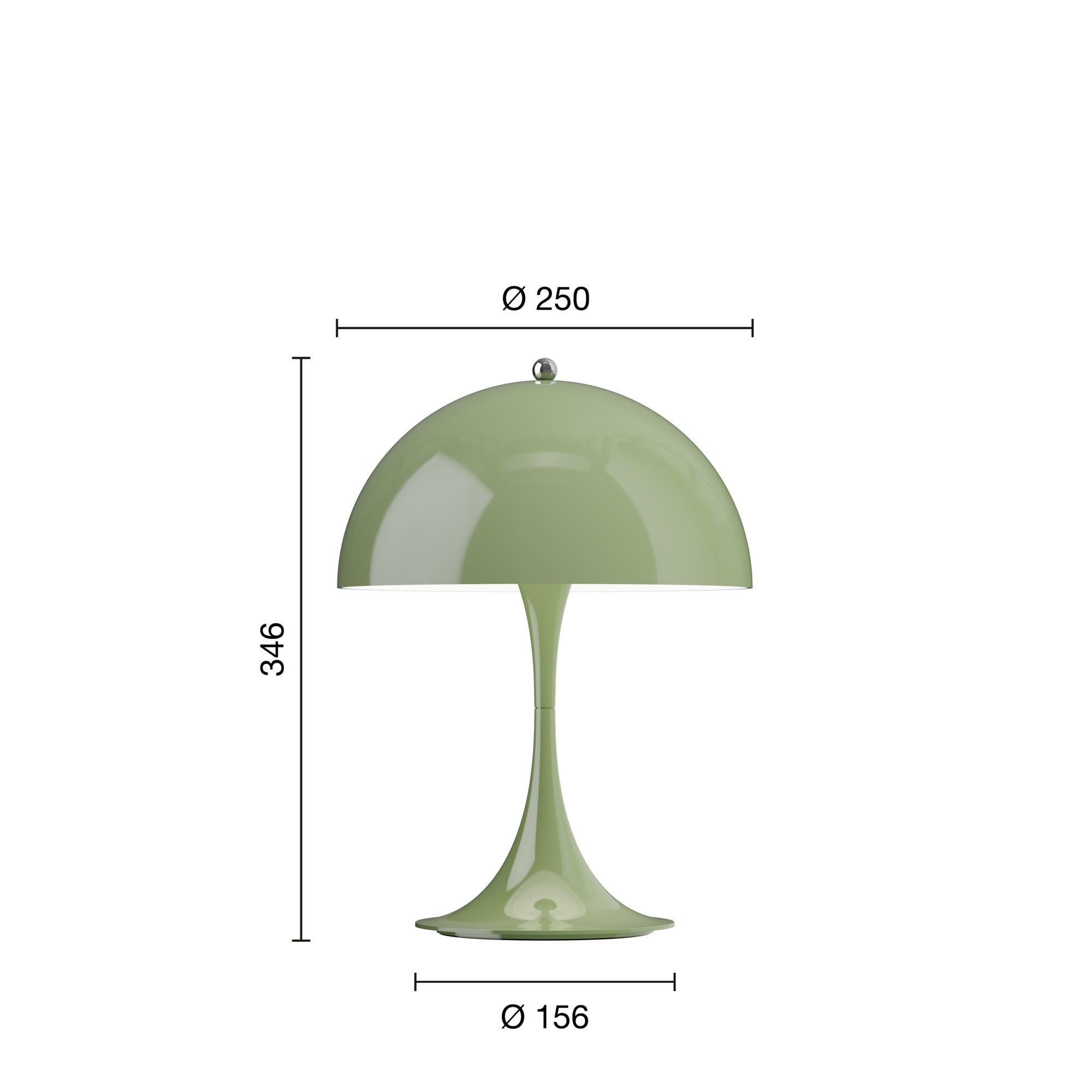 Panthella 250 mosgrøn portable V3 bordlampe billede 2