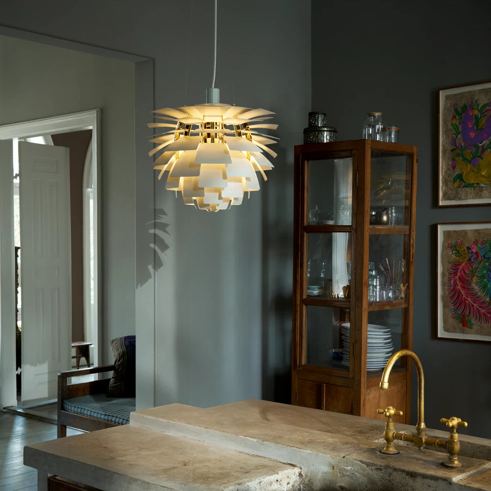 PH Artichoke Ø 600 Pendel støvet grøn/metalliseret messing billede 3