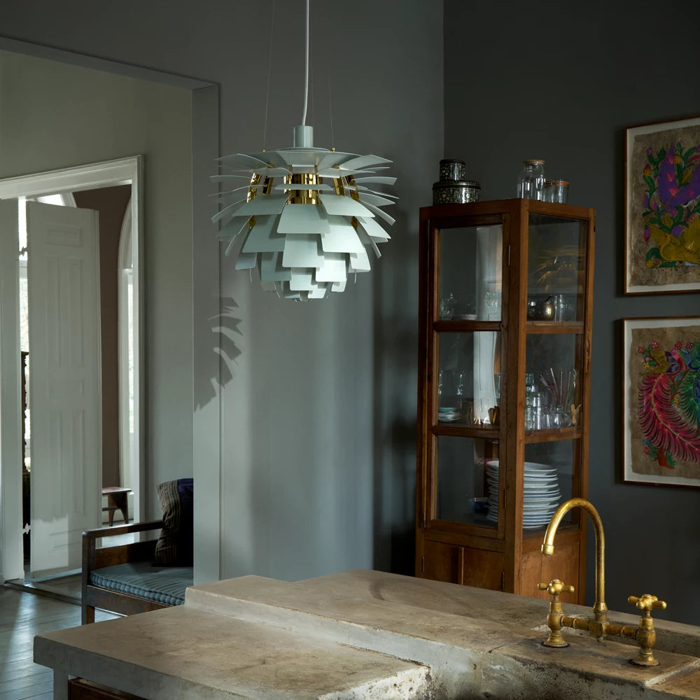 PH Artichoke Ø 600 Pendel støvet grøn/metalliseret messing billede 4