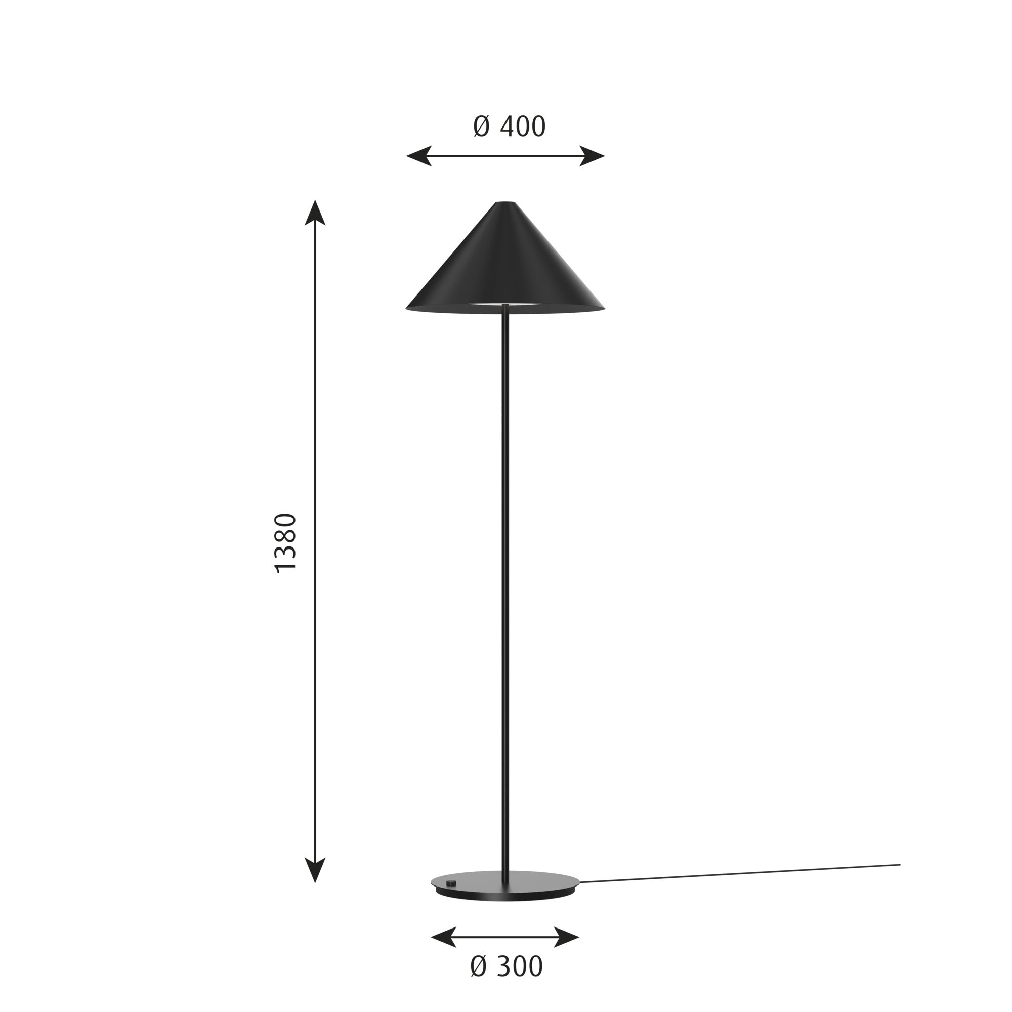 Keglen 400 sort LED gulvlampe billede 2