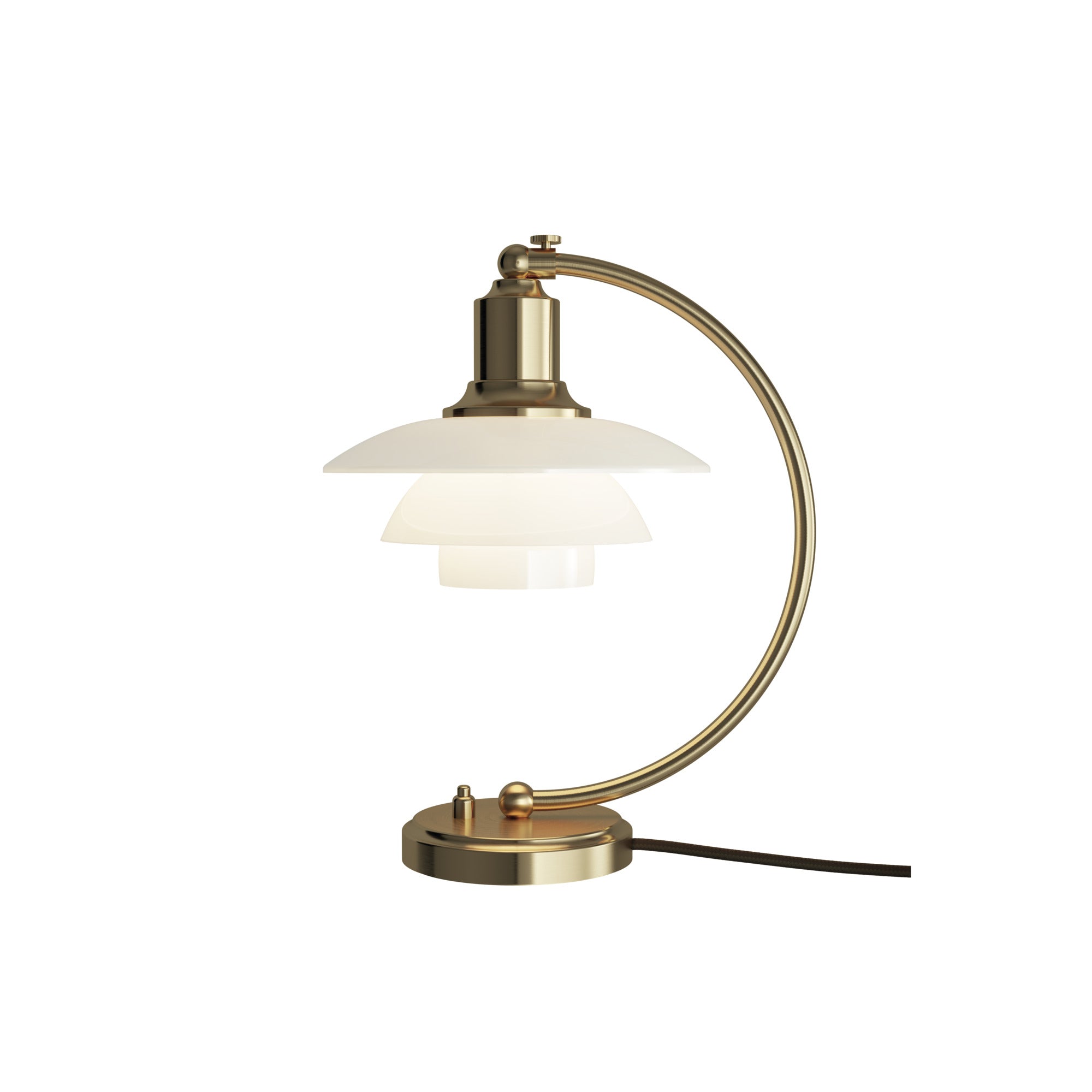 PH 2/2 Luna Bordlampe E27 Messing opal billede 1
