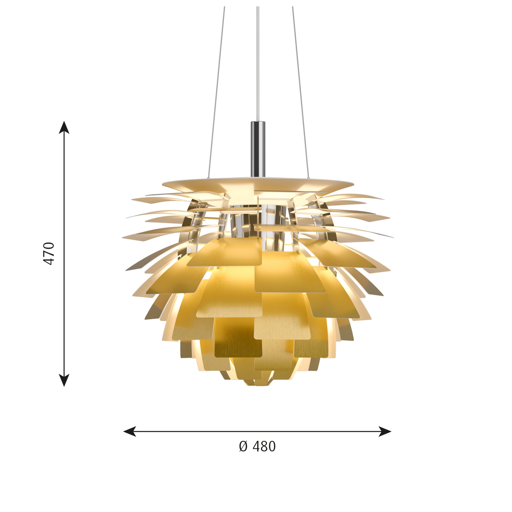 PH Artichoke Ø 480 Pendel Messing billede 2