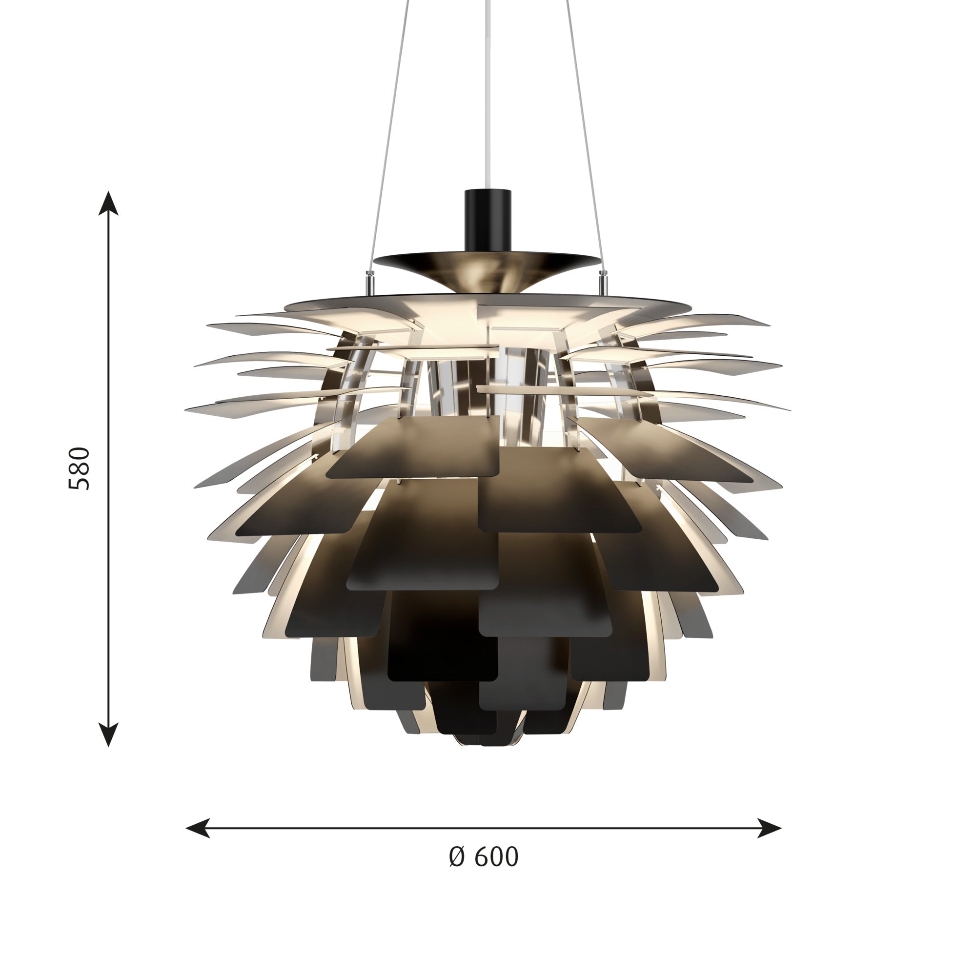 PH Artichoke Ø 600 Pendel LED 2700K Sort billede 2