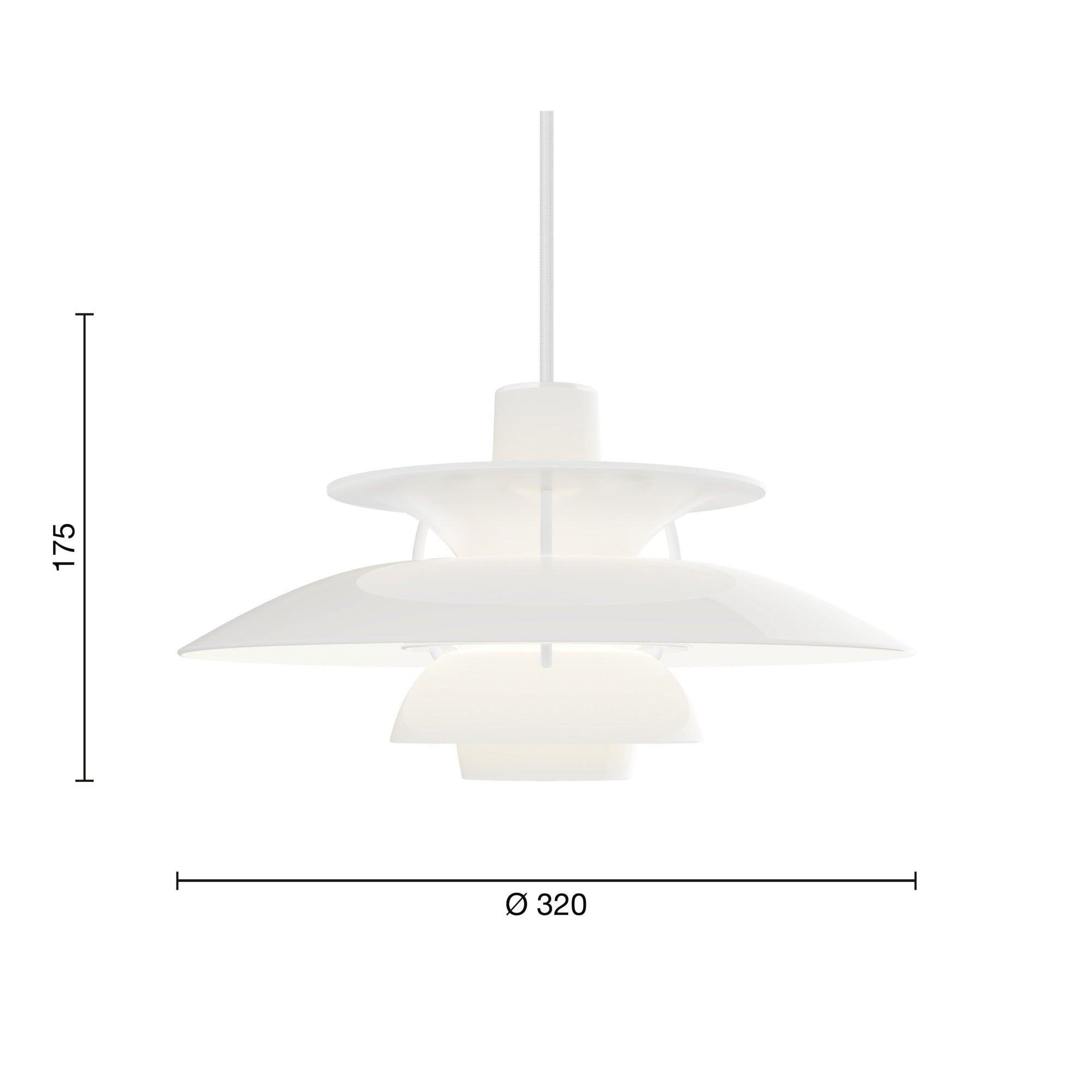 PH 5 320 Opal White pendel billede 2