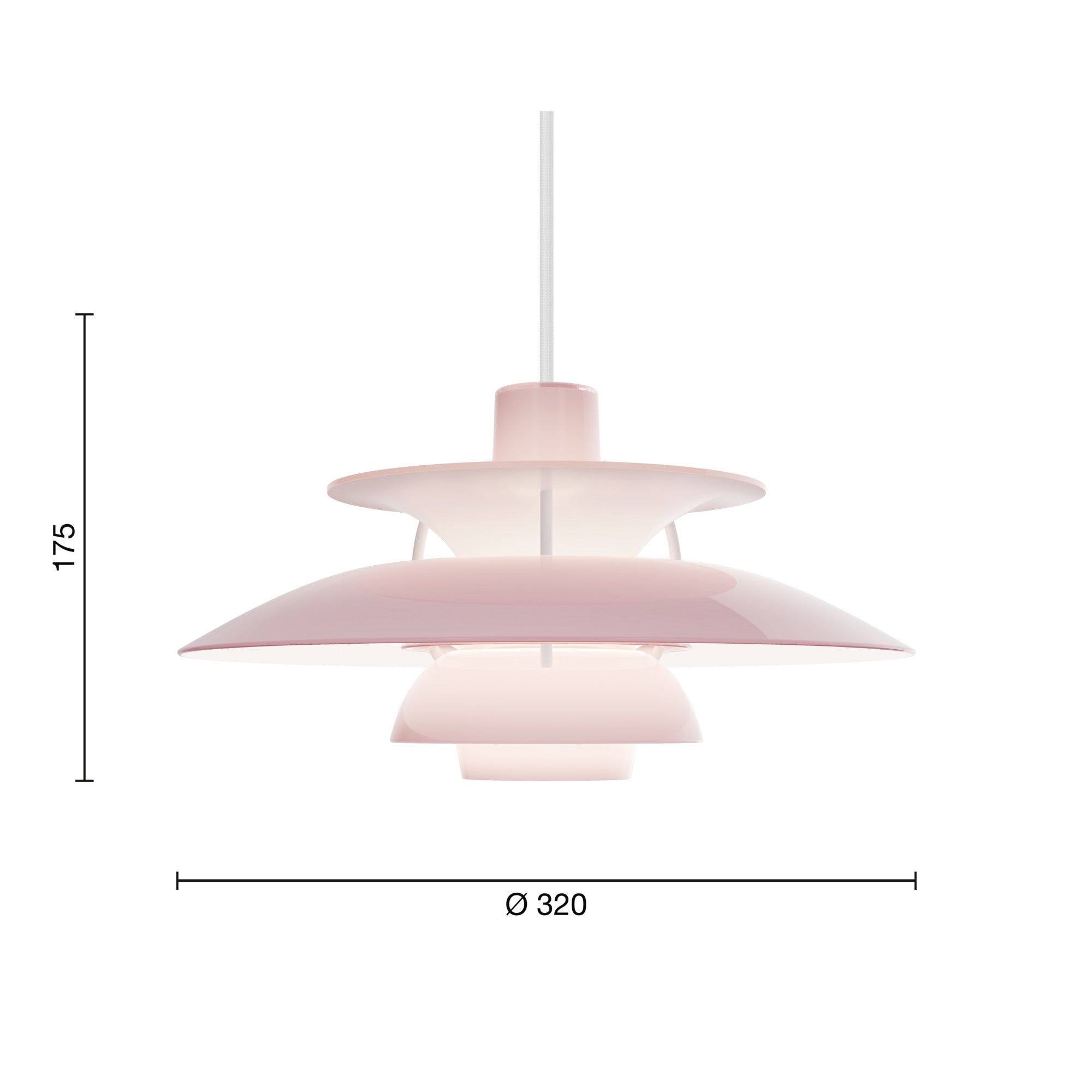 PH 5 320 Opal Pale Rose pendel billede 2