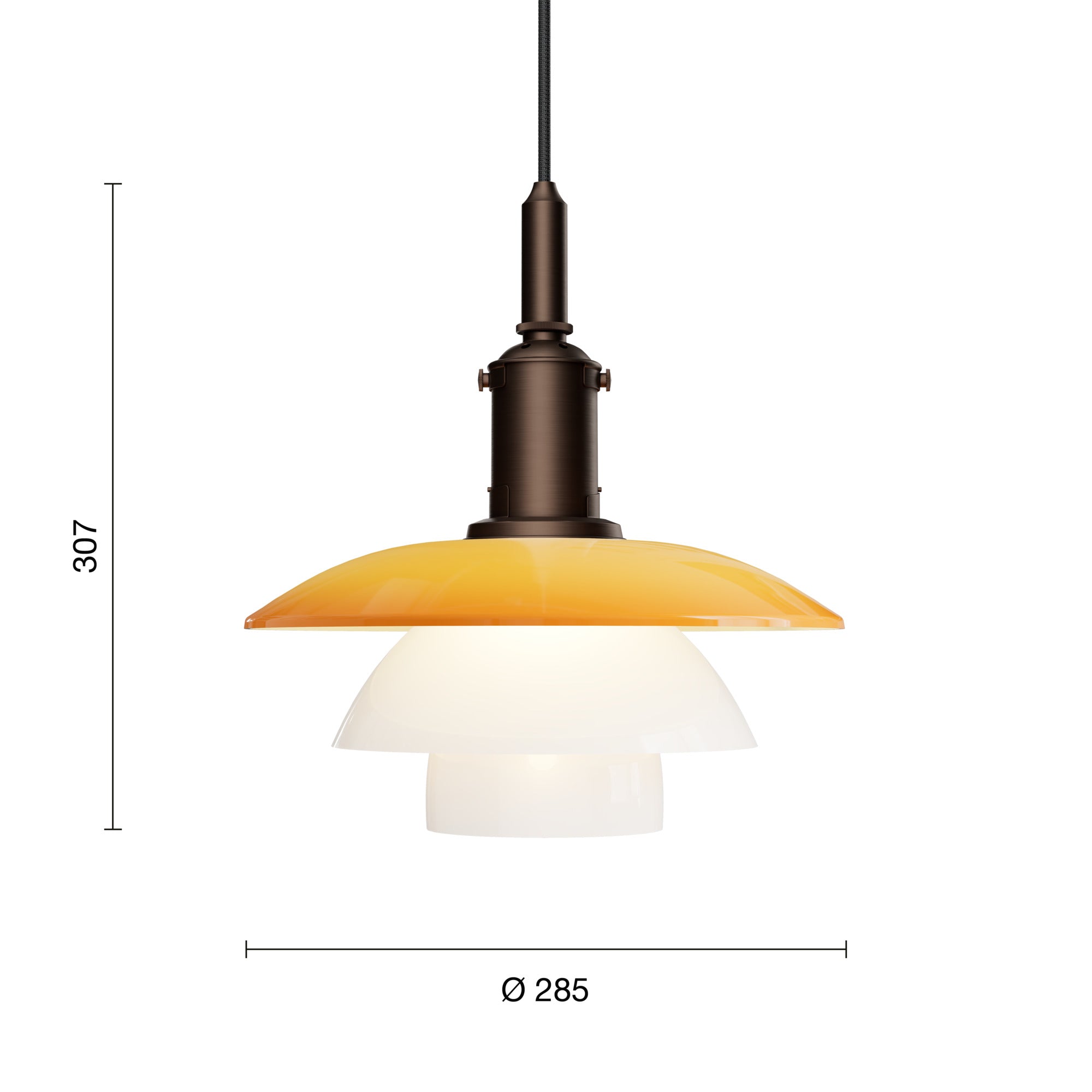 PH 3/3 Centenary Edition Amber/Opal White pendel billede 2