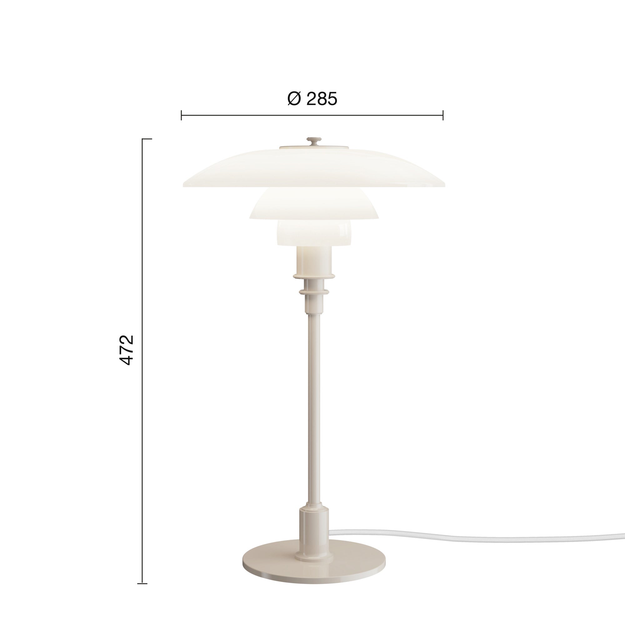PH 3/2 Glossy Beige bordlampe billede 2