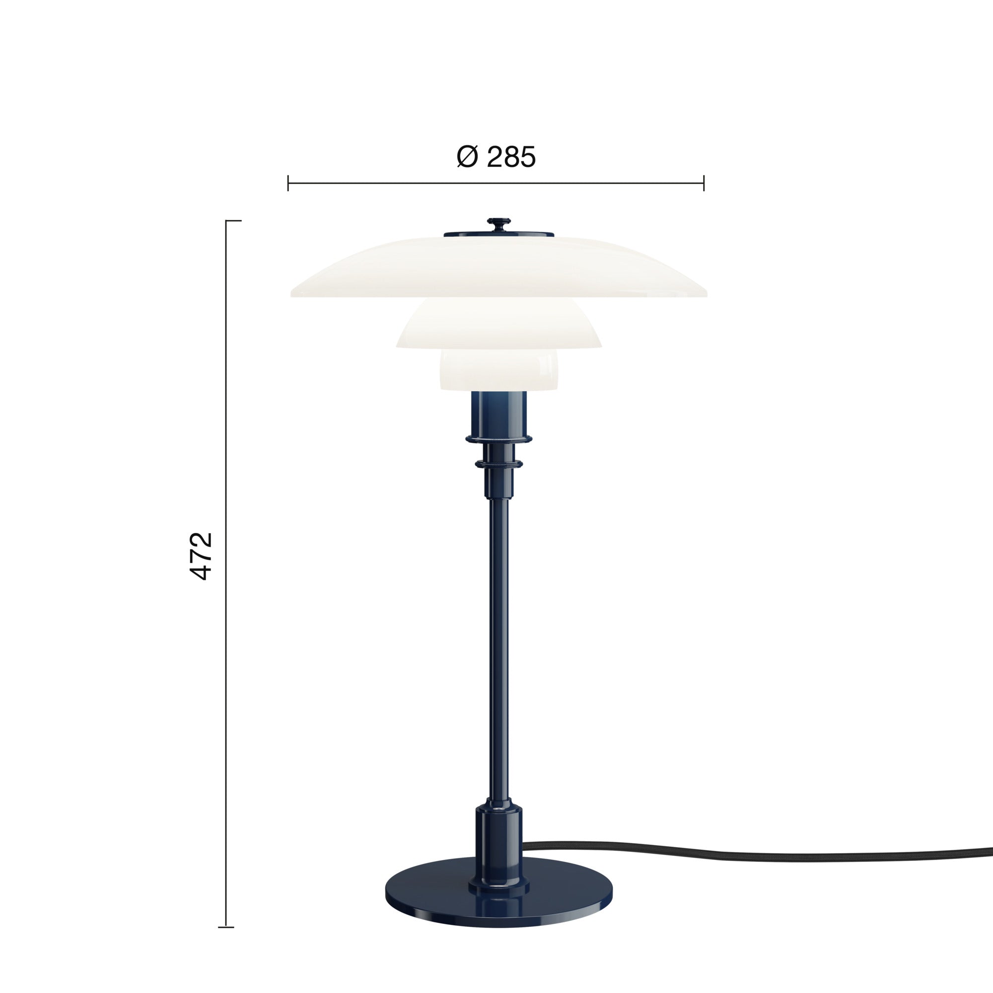 PH 3/2 Glossy Deep Blue bordlampe billede 2