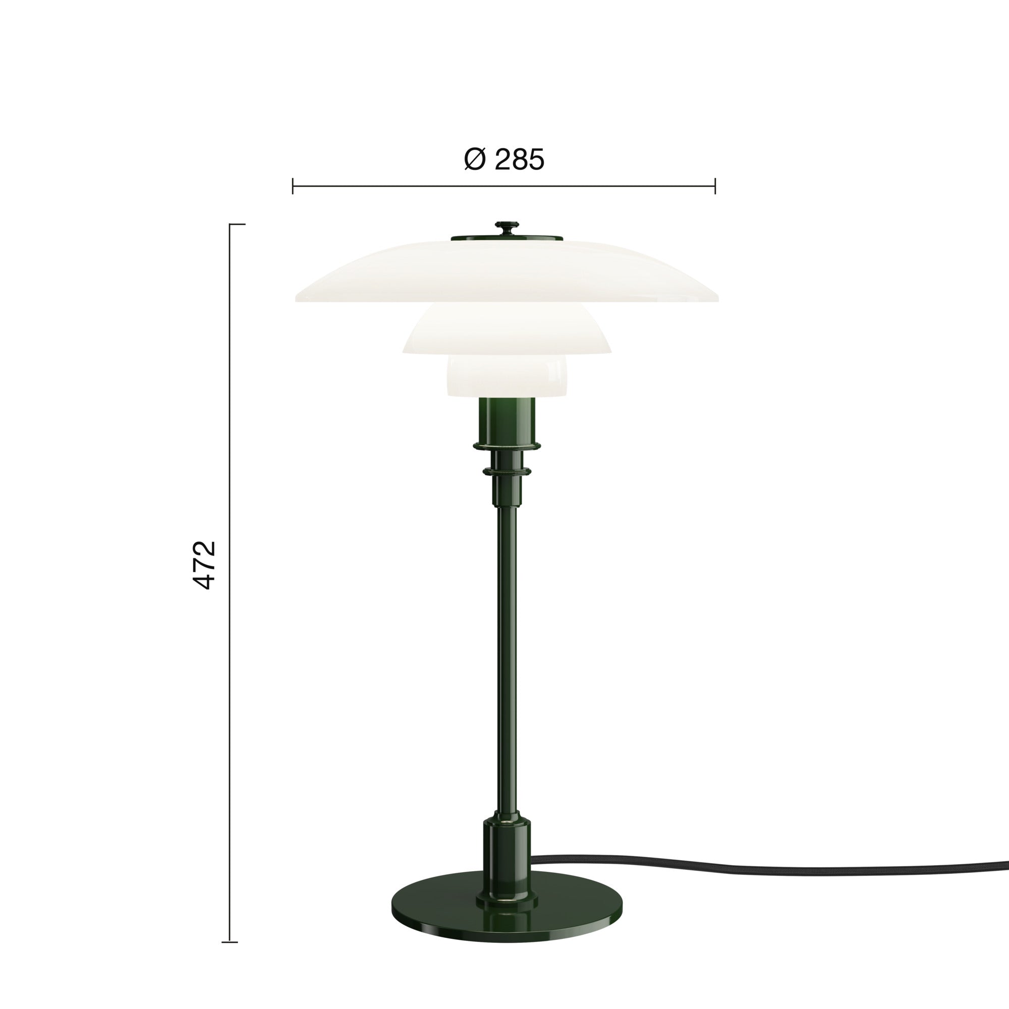 PH 3/2 Glossy Deep Green bordlampe billede 2
