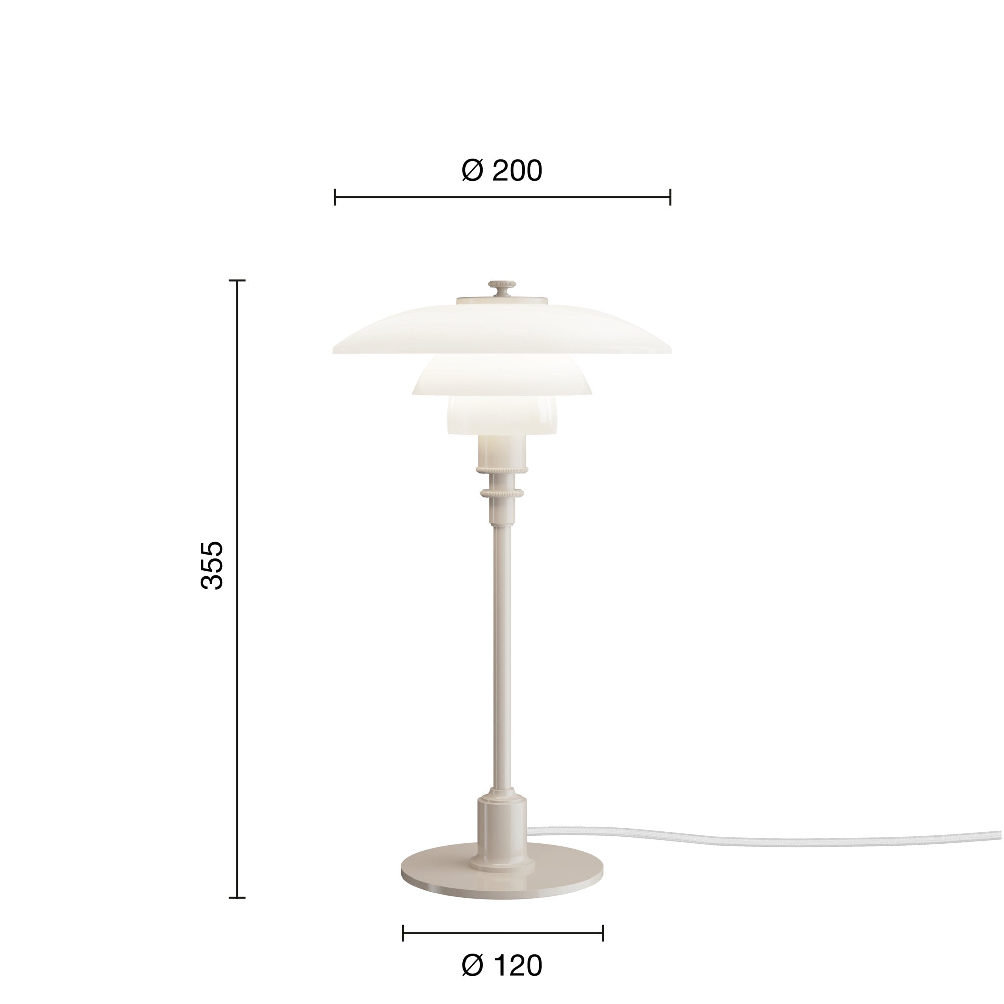 PH 2/1 Glossy Beige bordlampe billede 2