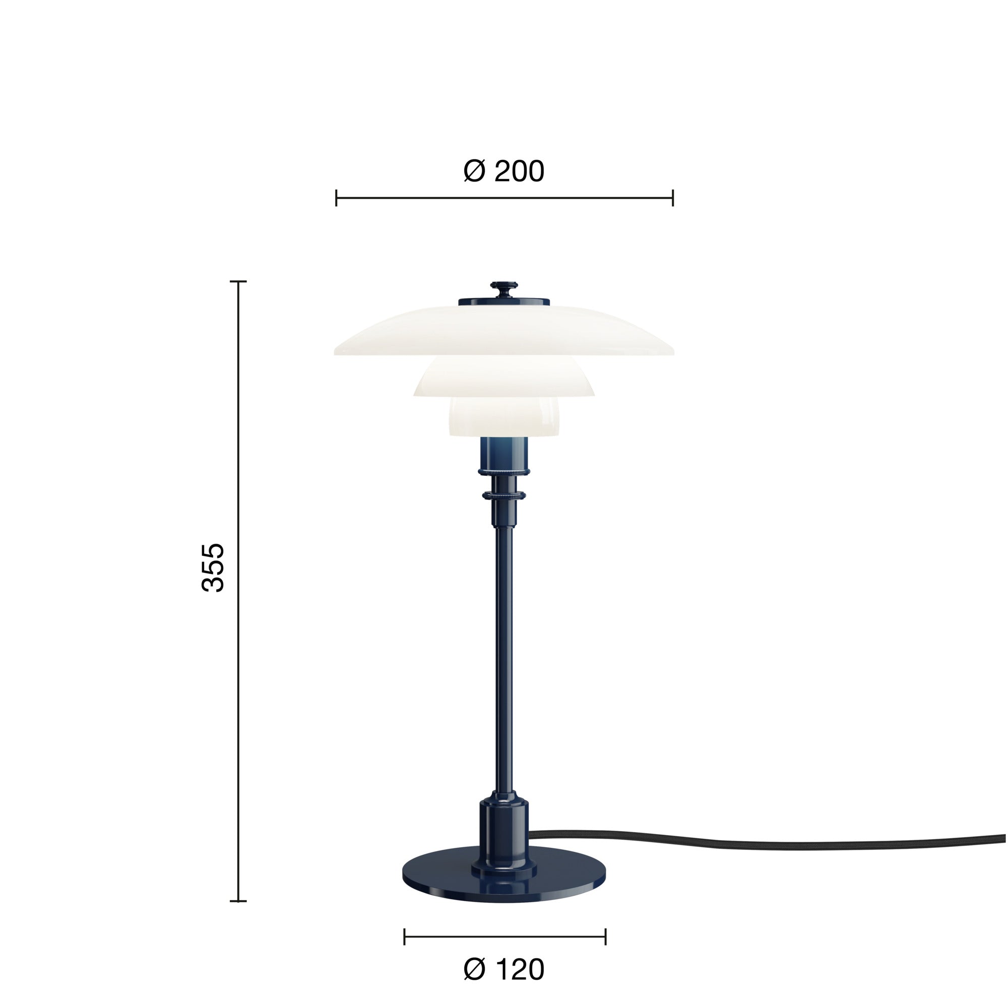 PH 2/1 Glossy Deep Blue bordlampe billede 2