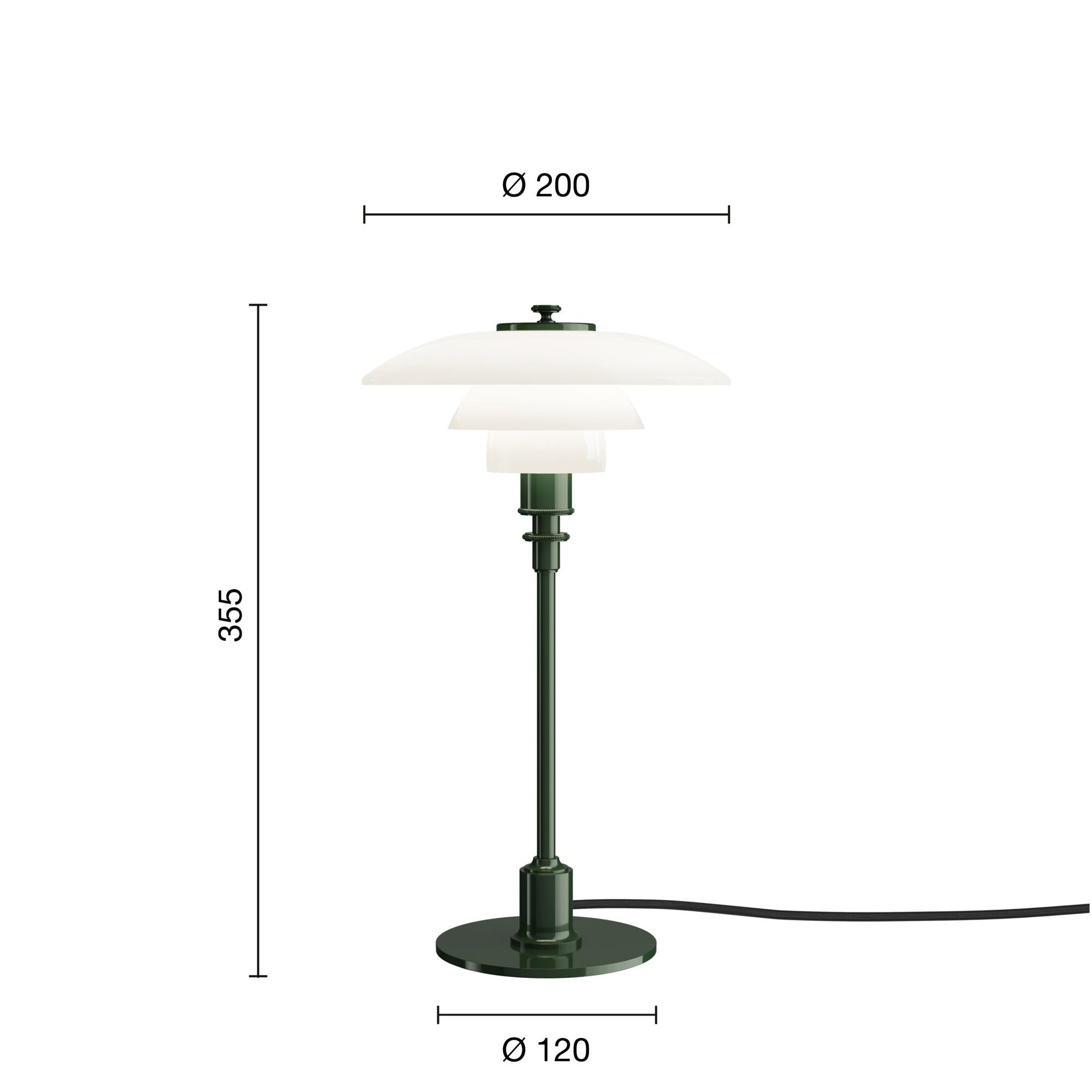 PH 2/1 Glossy Deep Green bordlampe billede 2