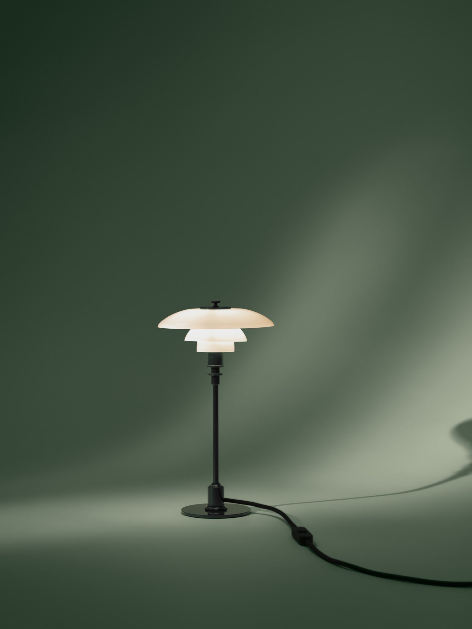 PH 2/1 Glossy Deep Green bordlampe billede 3