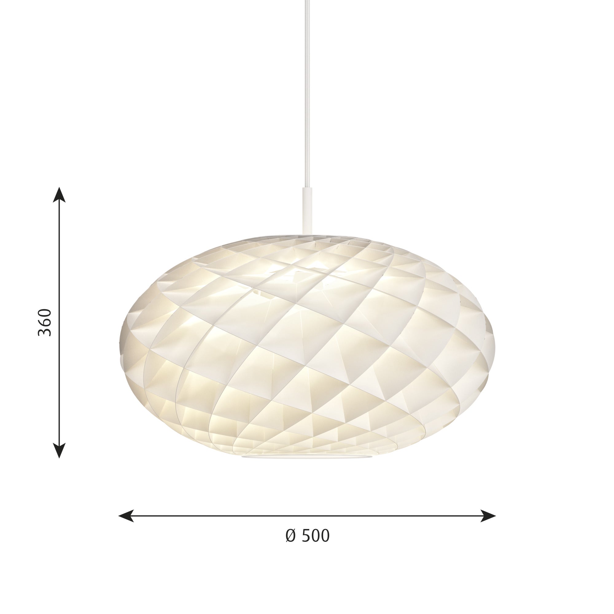 Patera Oval Pendel Hvid Mat Ø 500 LED 2700K billede 2