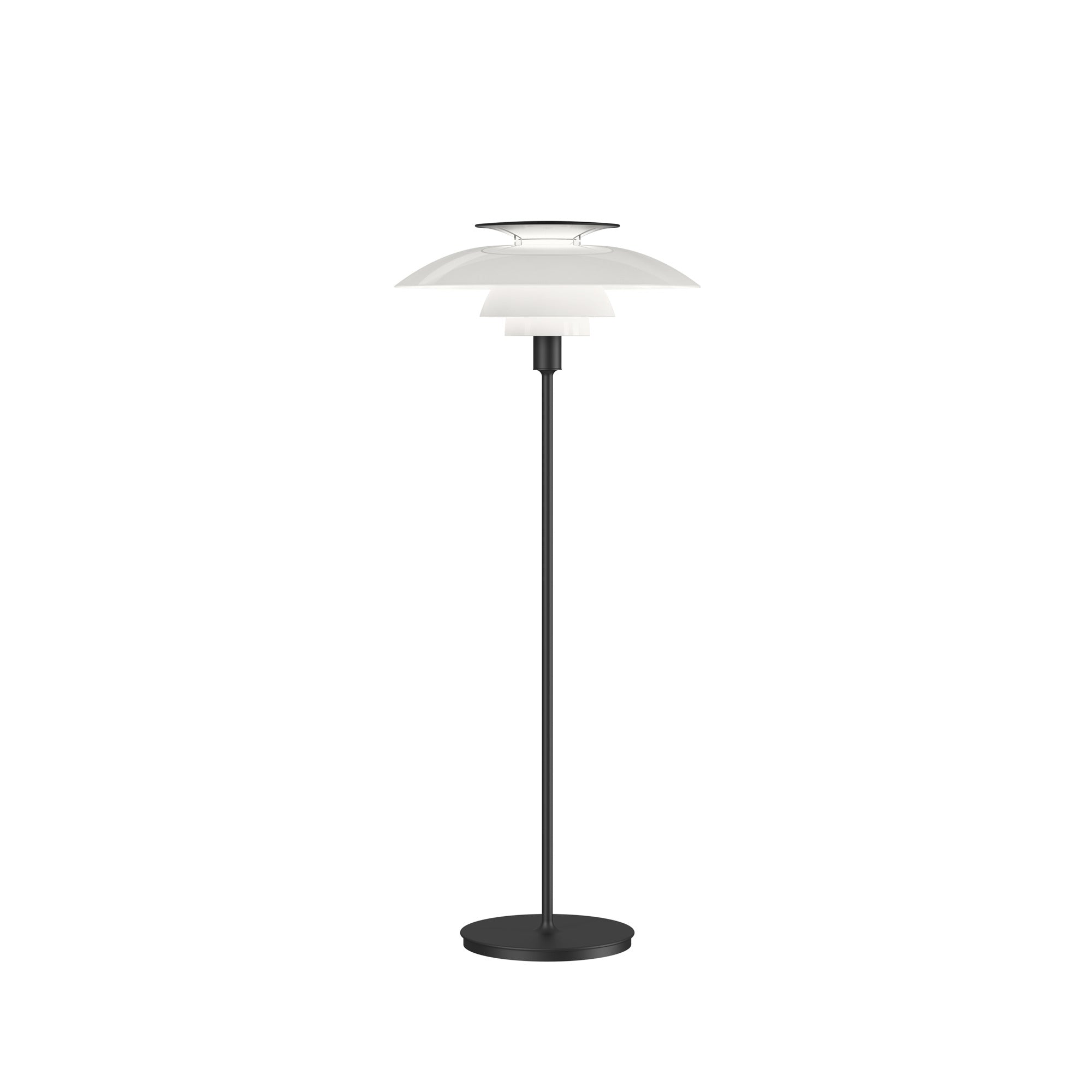 PH 80 Gulvlampe hvid opalt akryl/sort billede 1