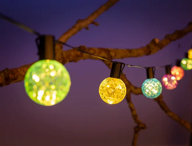 Lyskæde Kugler med diamanteffekt LED Ø5 cm 10 stk. billede 4